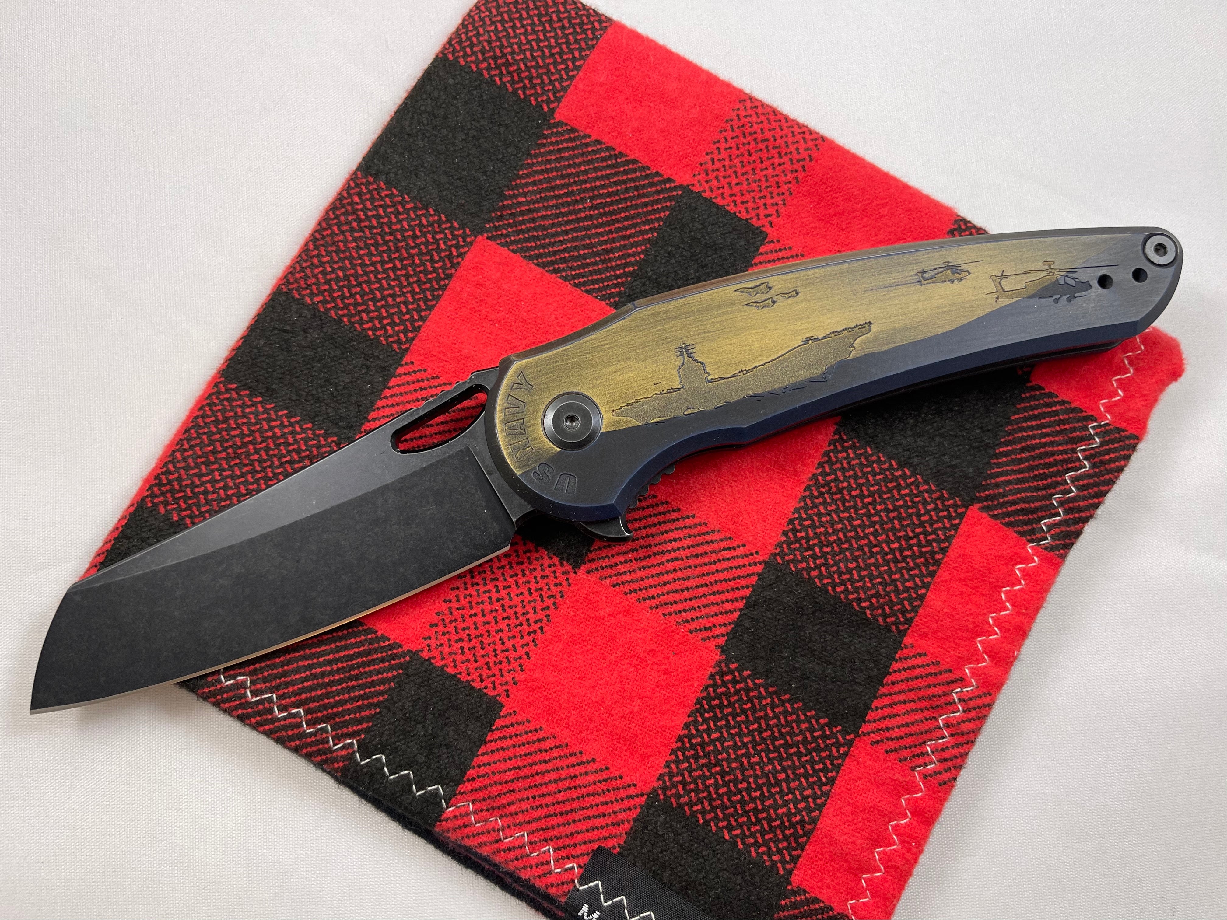 Jake Hoback Knives OSF Mid Tech Navy Heros