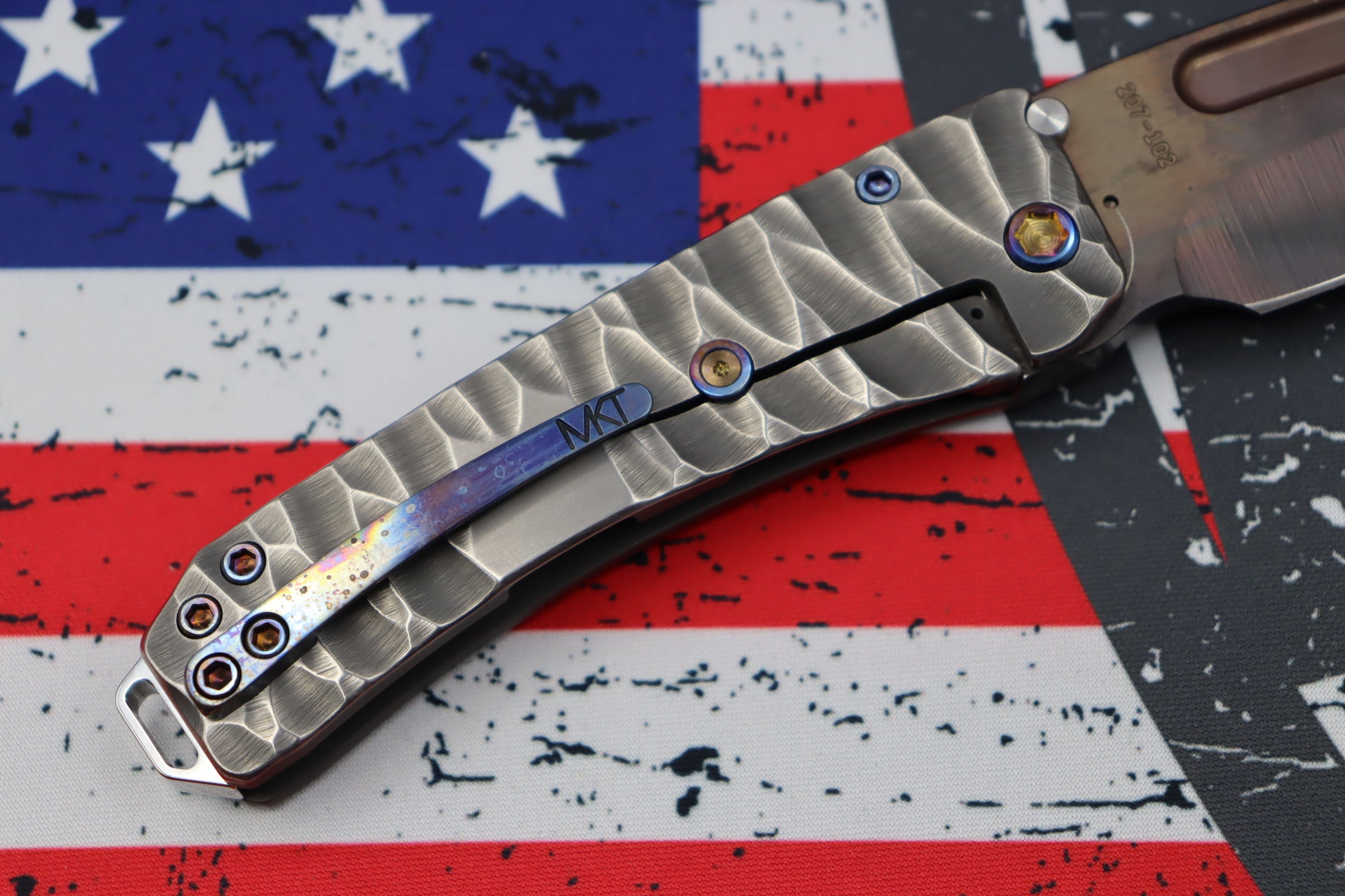 Medford Midi Marauder Vulcan S35 Tanto & Bead Blast/Brushed Silver Predator Sculpted Handles w/ Flamed Hardware/Clip