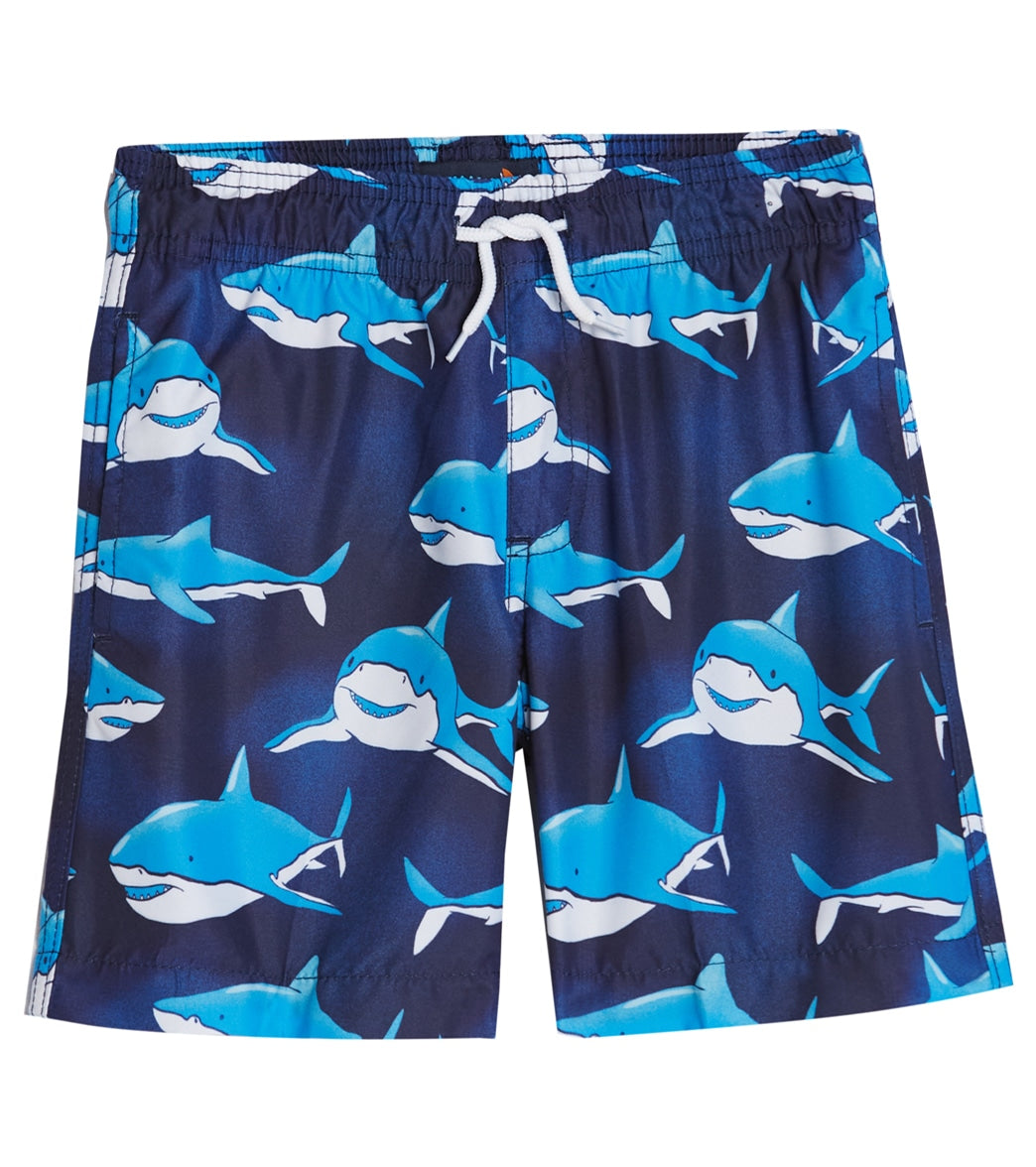 Trunks Surf & Swim Co. Boys' Shark 2-Pack Swim Trunks (Big Kid) Space Blue