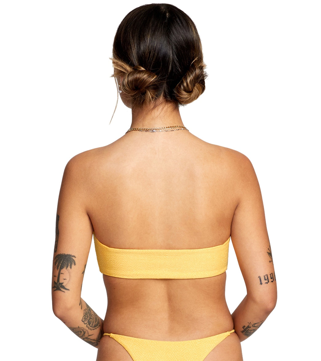 RVCA Women's Brightside  Bandeau Bikini Top Marigold