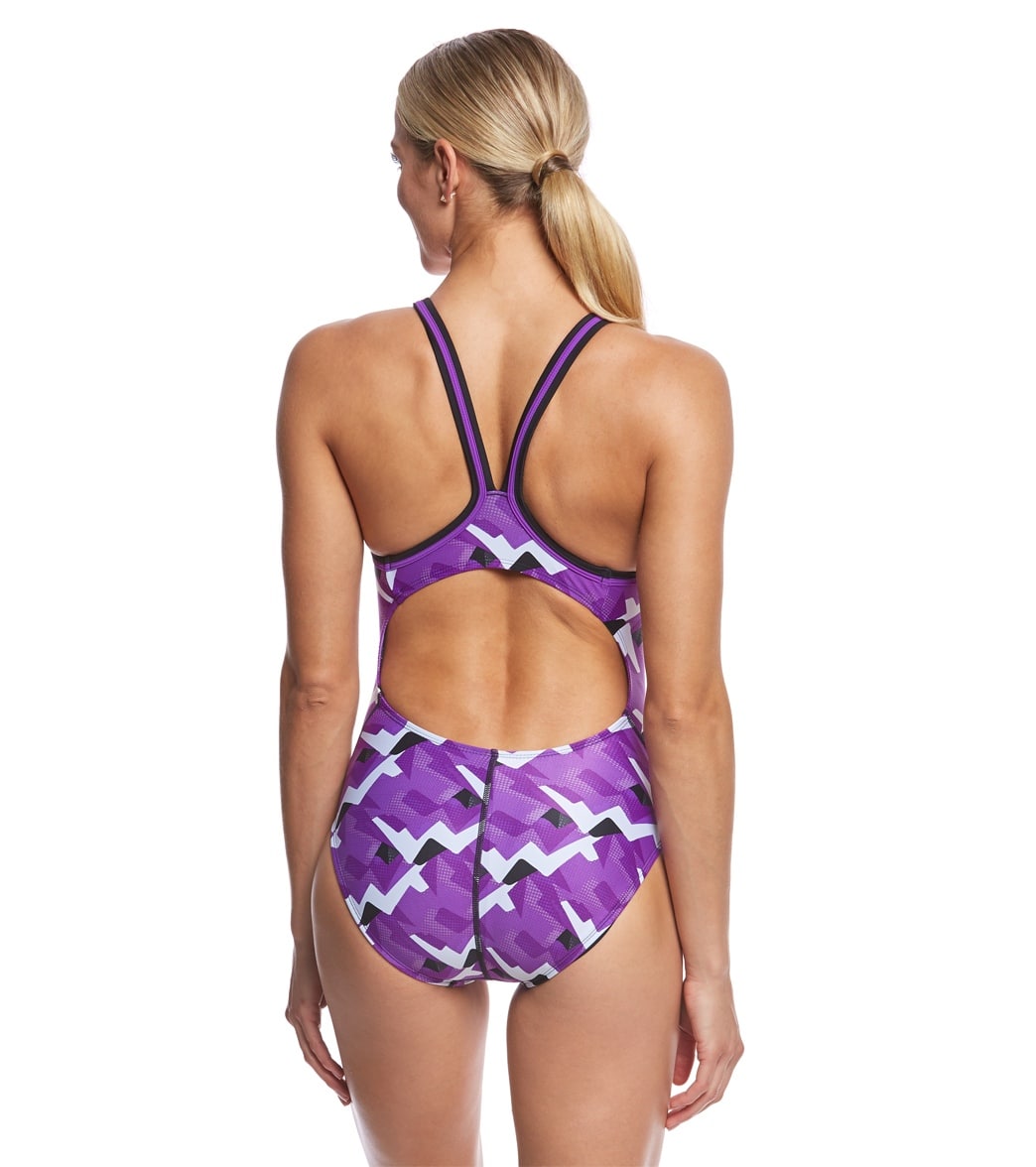 Dolfin XtraSleek Eco Women's Denali DBX Back One Piece Swimsuit Purple