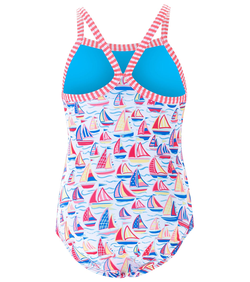 Dolfin Girls' High Tide Printed One Piece Swimsuit (Little Kid) High Tide