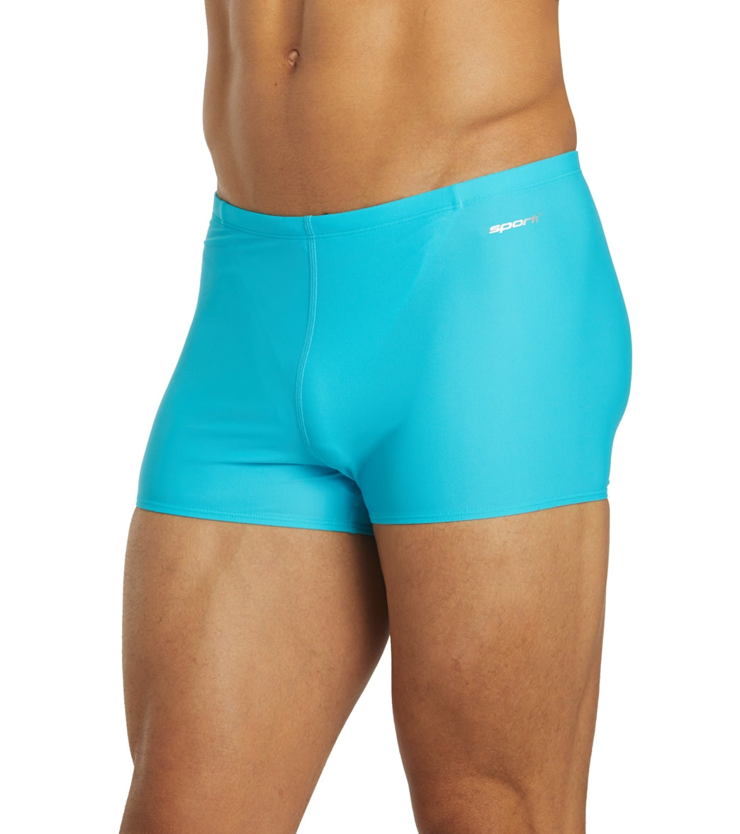 Sporti Solid Swim Square Leg Swimsuit (24-44) Turquoise