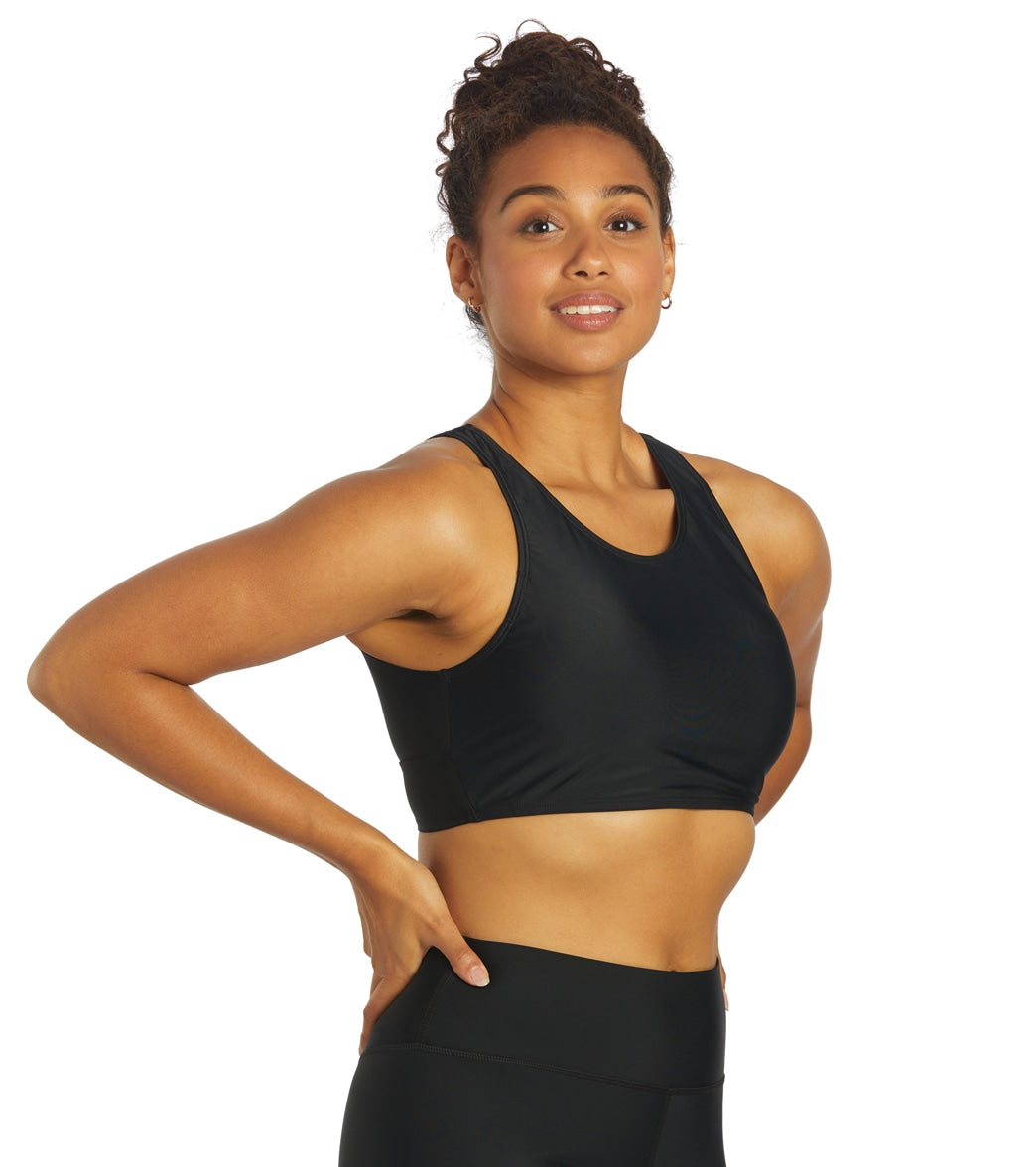 Sporti Active High Neck Crop Bikini Top Black