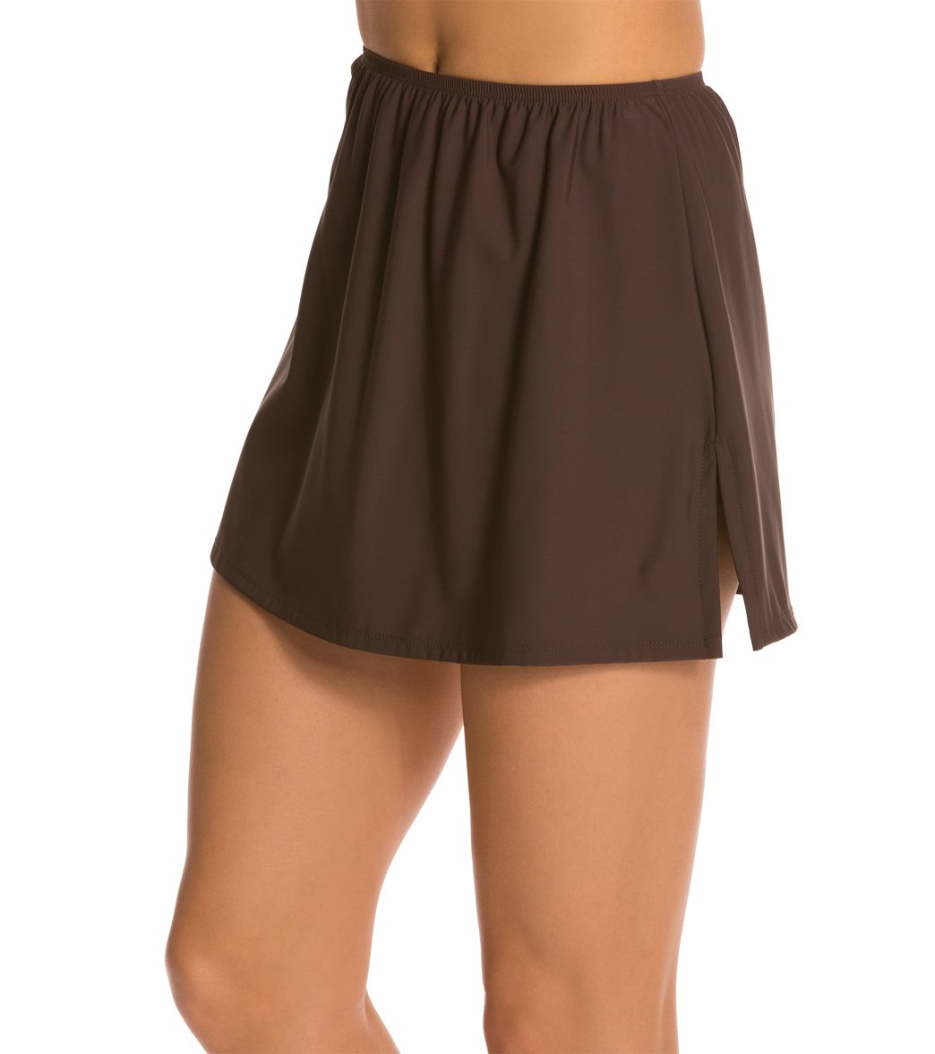 Topanga Solid Cover Up Skirt Brown