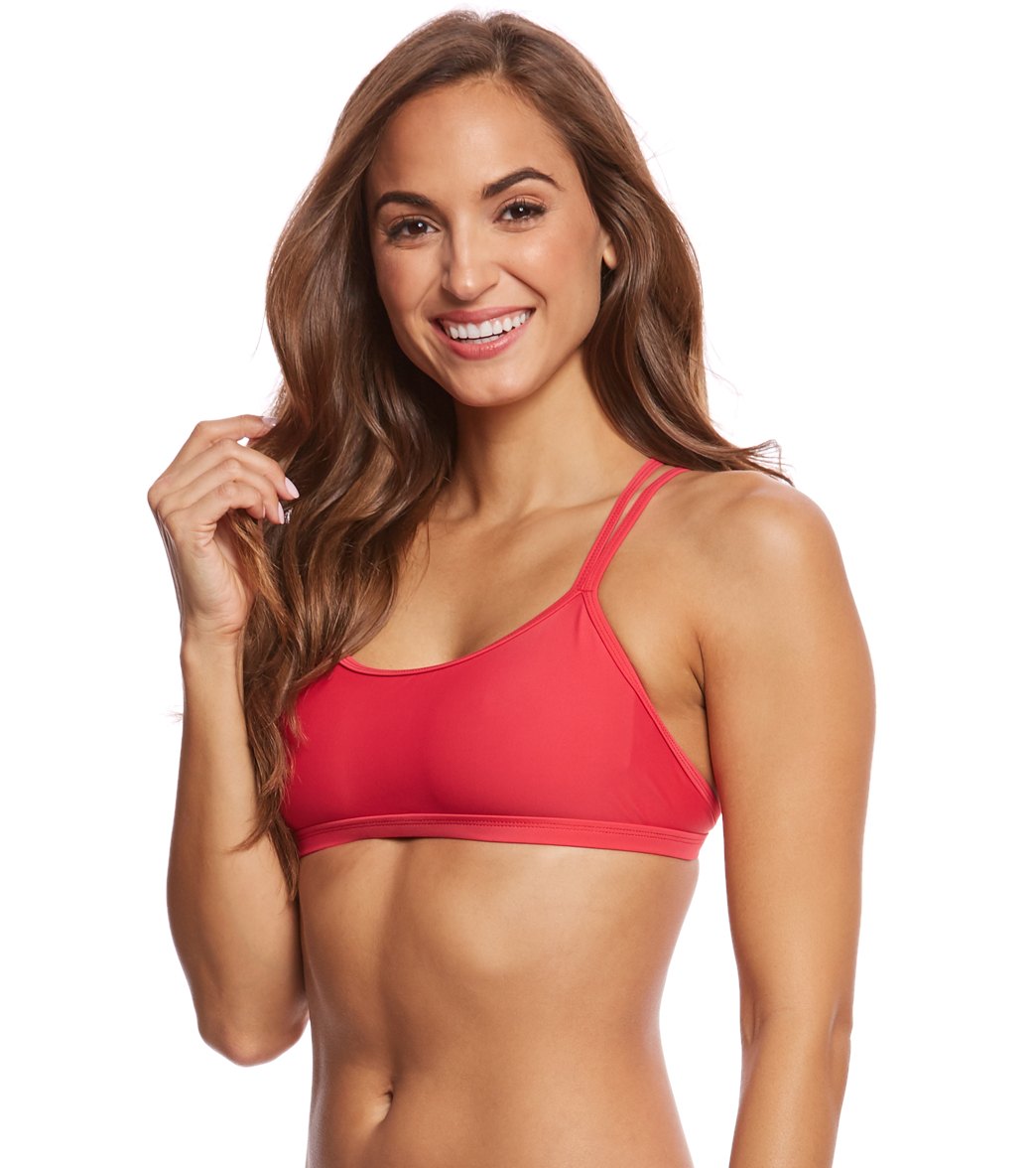 Sporti Active Double Cross Workout Bikini Top Rouge