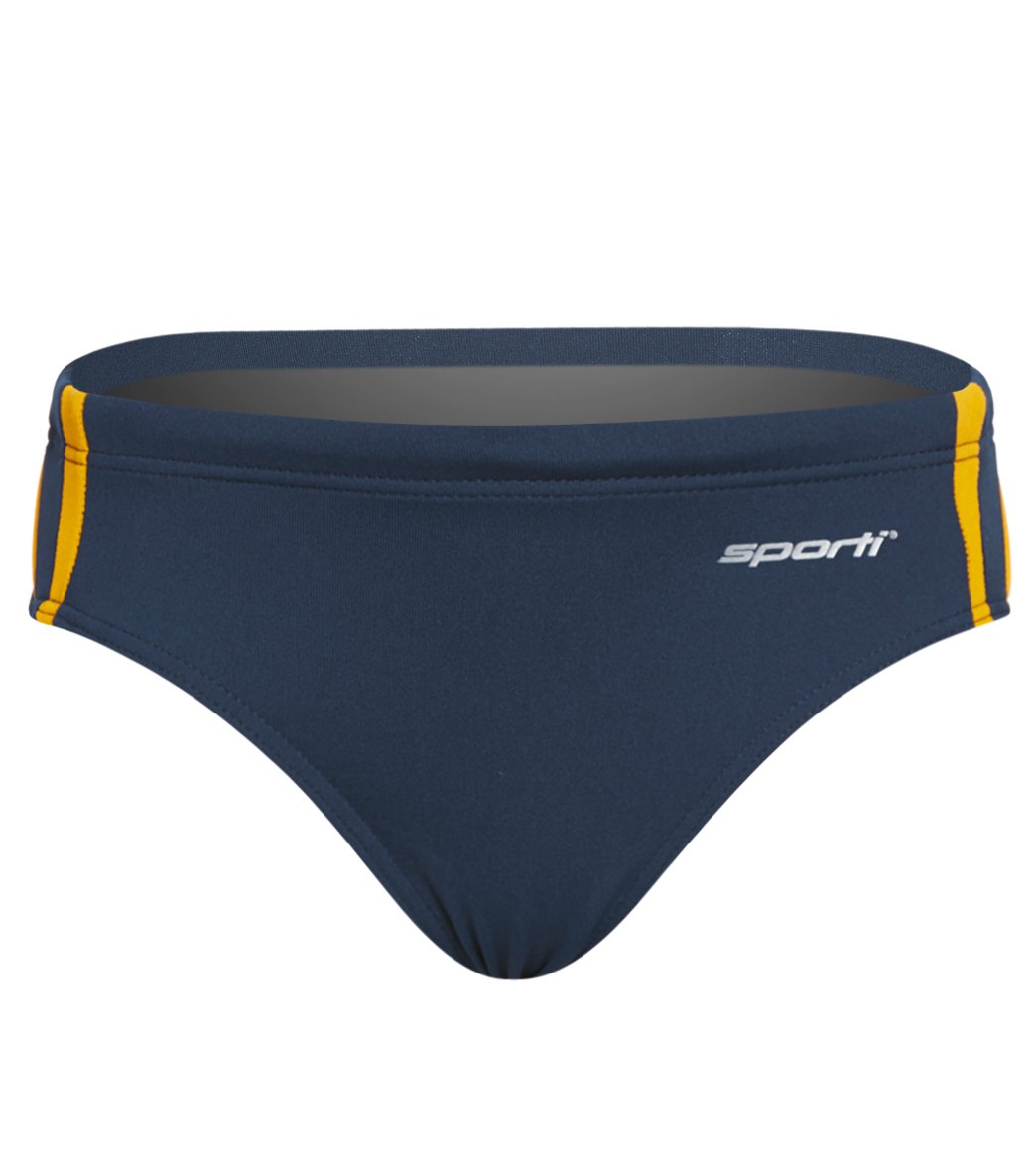 Sporti HydroLast Splice Brief Swimsuit Youth (22-28) Navy/Gold