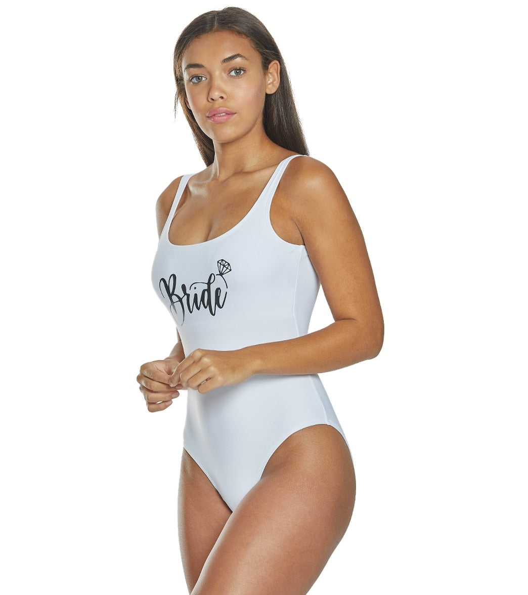 ClubSwim Bride Scoop Back One Piece Swimsuit White