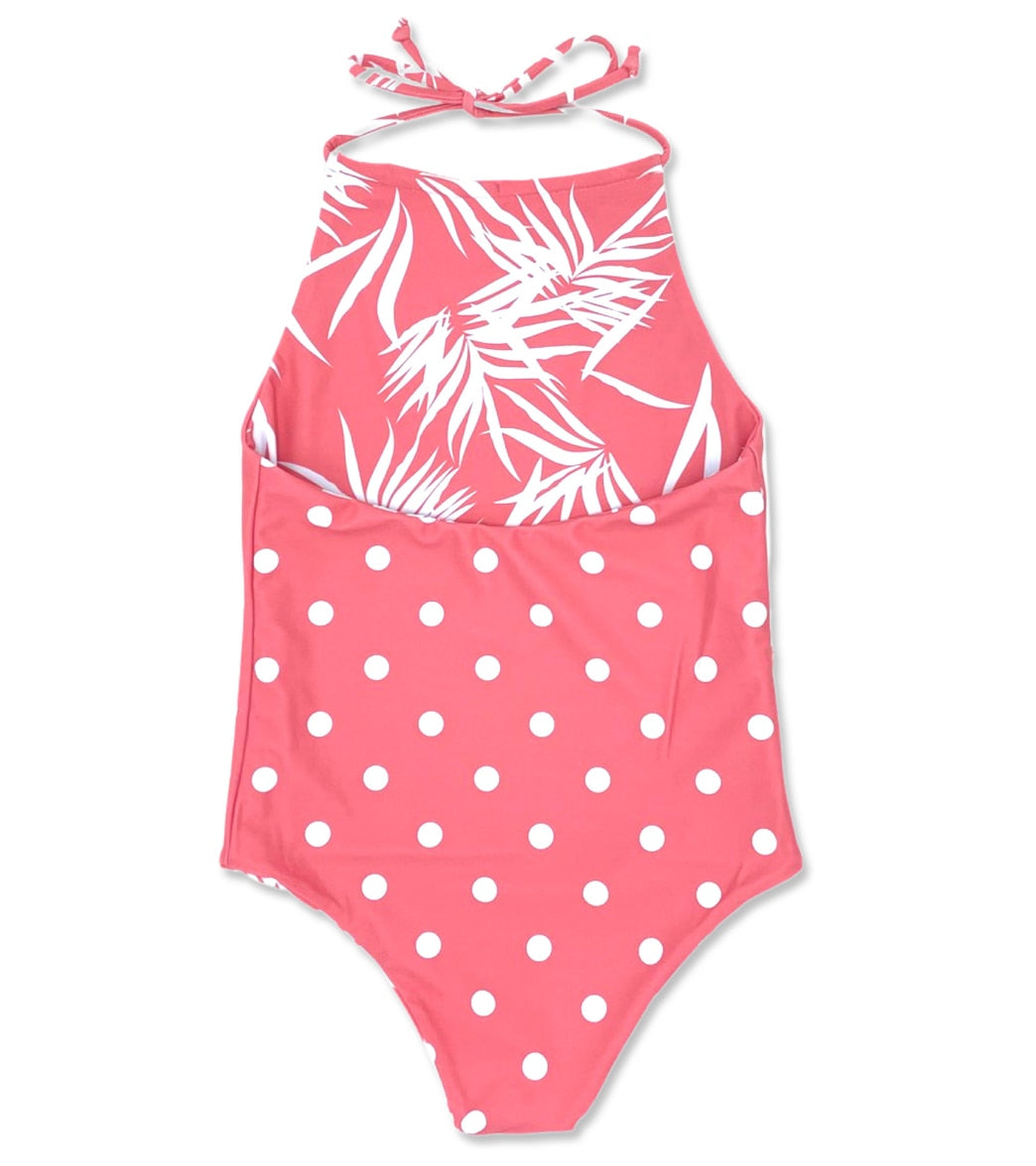 Feather 4 Arrow Girls' Riviera Reversible One Piece Swimsuit (Toddler, Little Kid, Big Kid) Sugar Coral