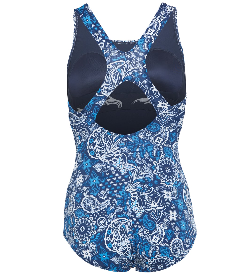 Dolfin Women's Aquashape Santorini Conservative Lap Swimsuit Santorini