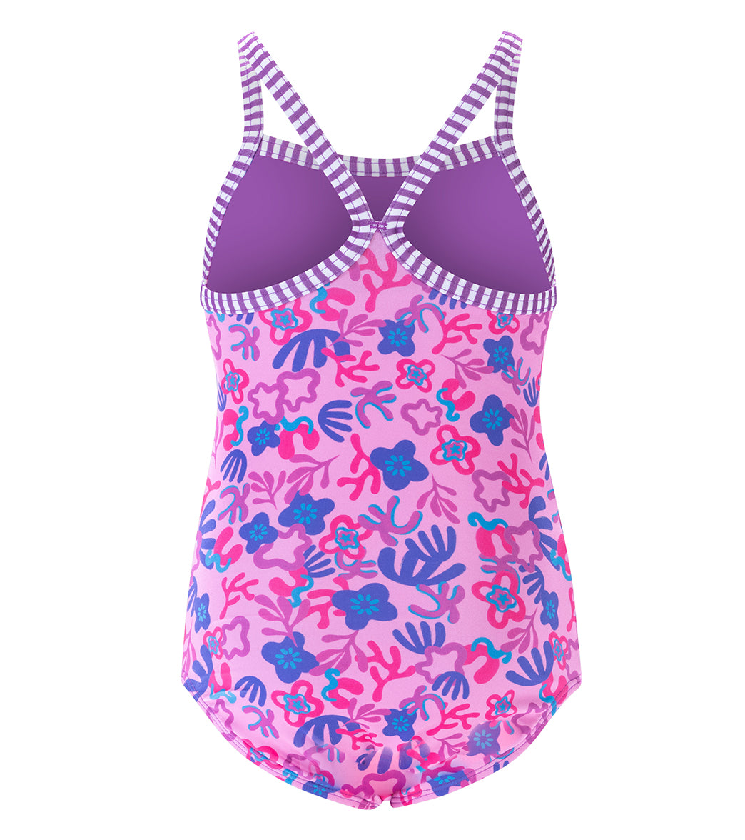 Dolfin Girls' Sunshine Printed One Piece Swimsuit (Little Kid) Sunshine