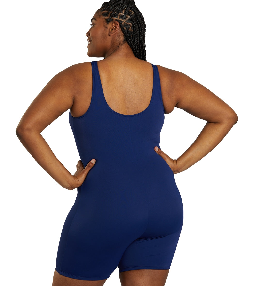 Sporti Plus Size HydroLast Chlorine Resistant Scoop Back Unitard One Piece Swimsuit