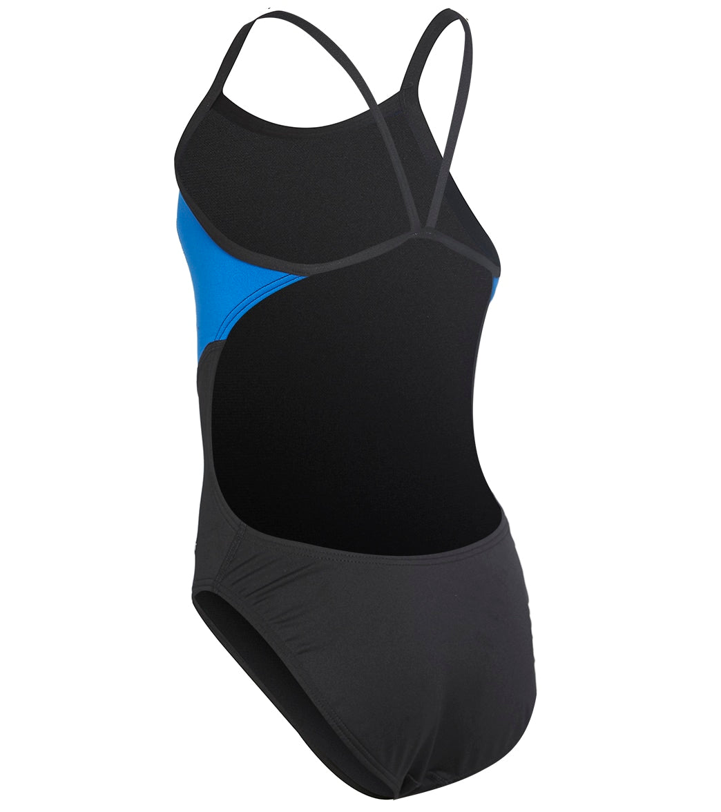 The Finals Girls' Surf Splice Swan Back One Piece Swimsuit Blue