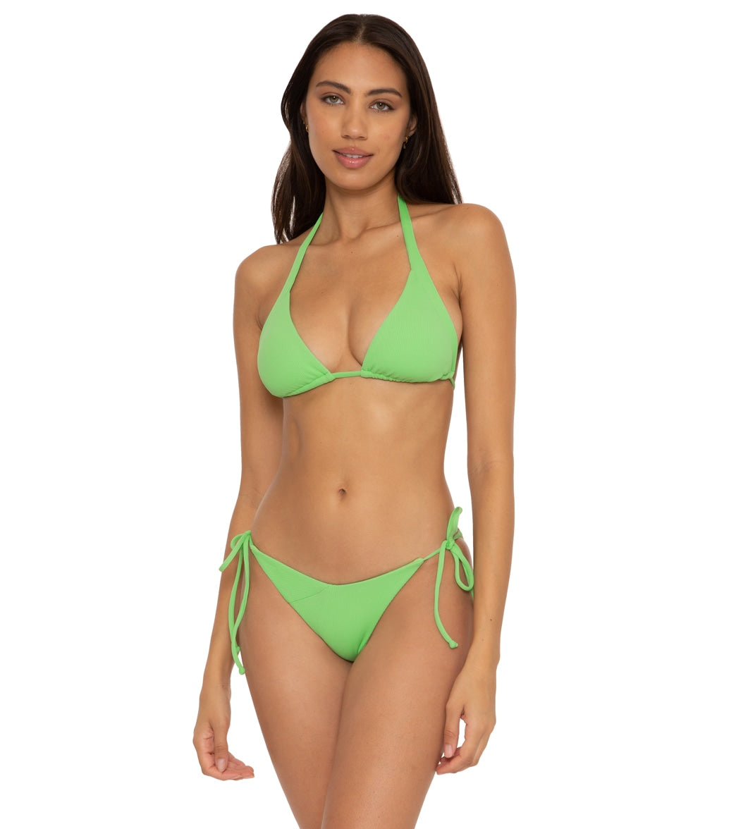 Becca Swim Women's Fine Line Tie Side Bikini Bottom Matcha