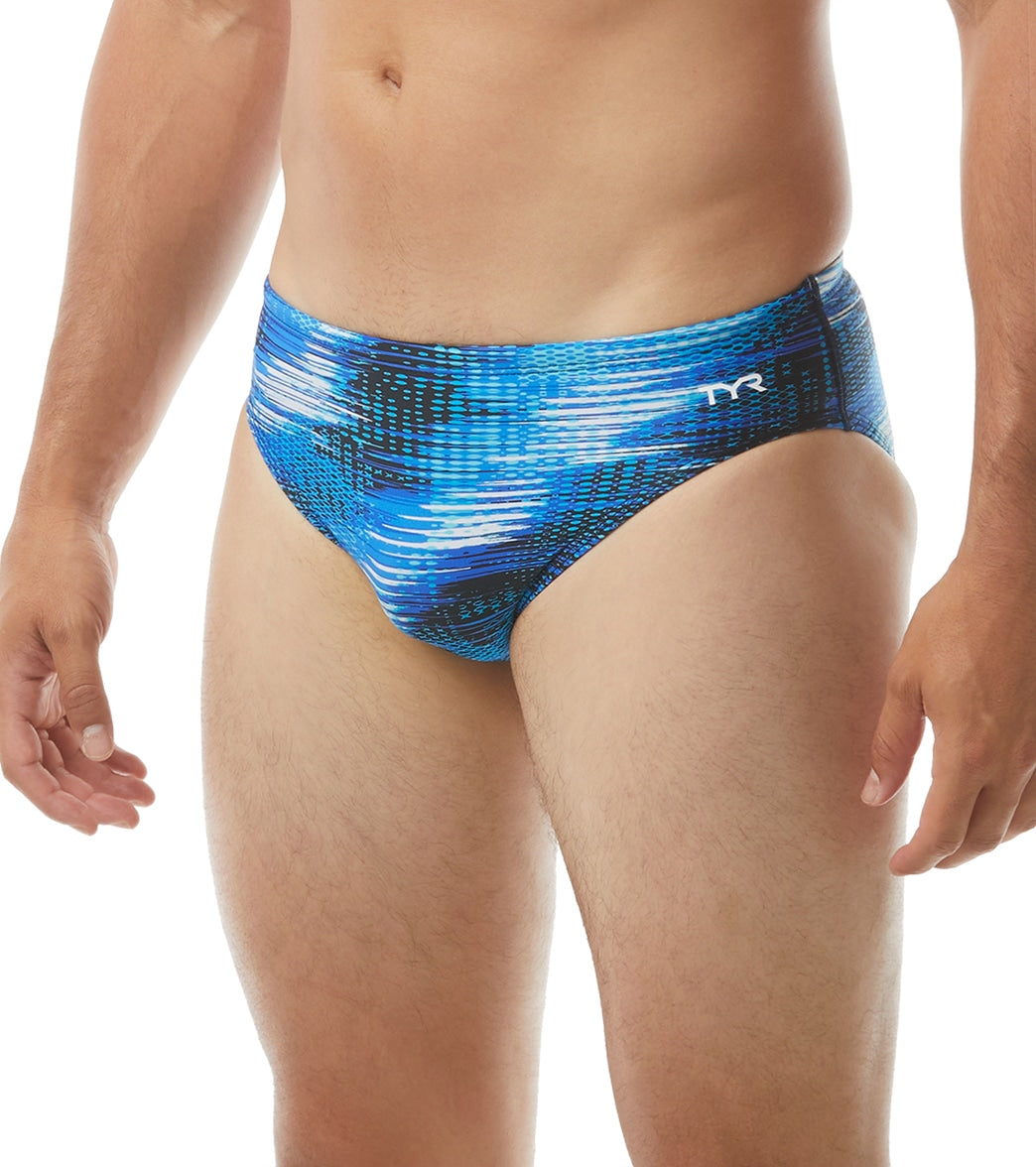 TYR Men's Surge Racer Brief Swimsuit Blue