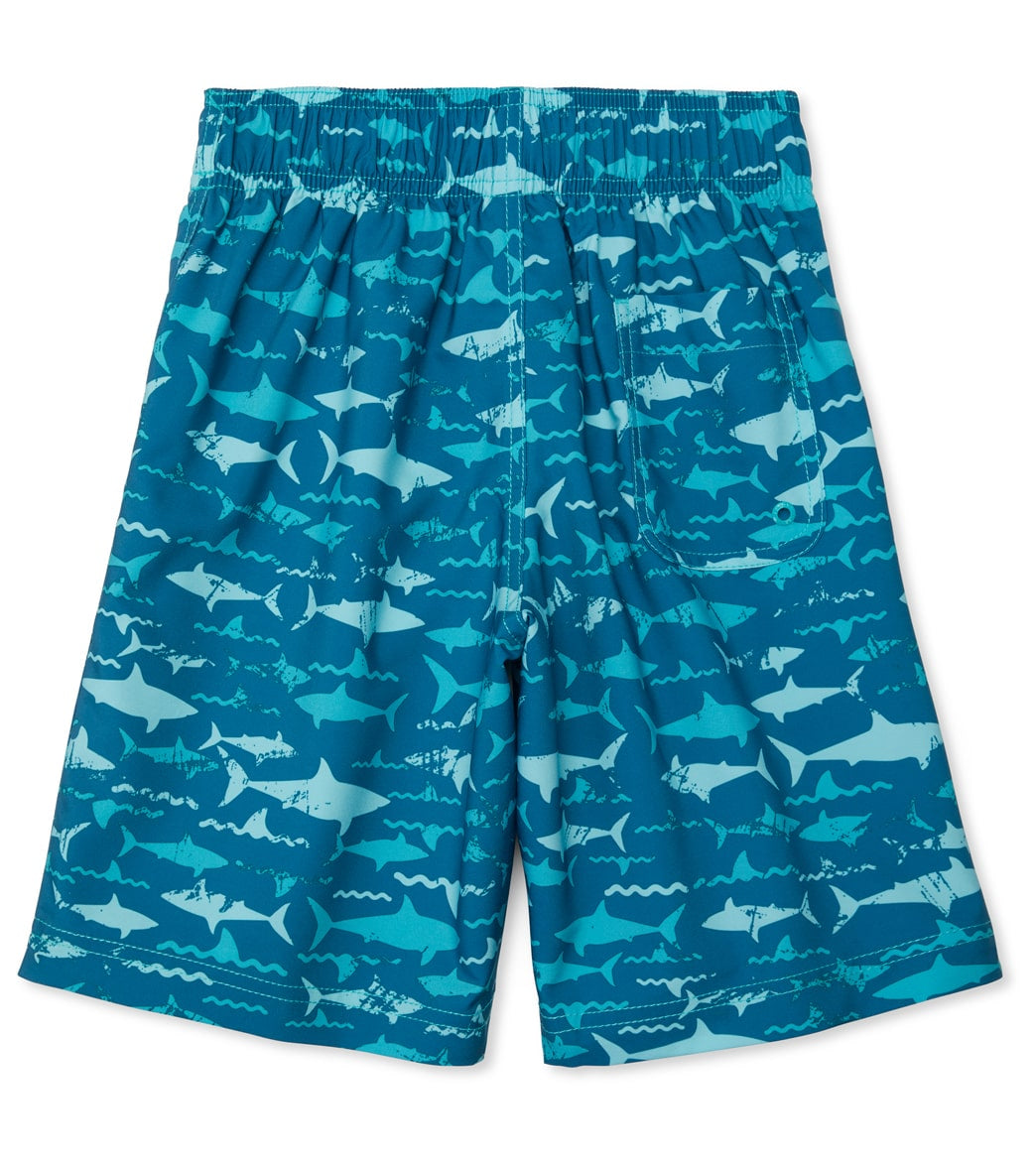 Speedo Boys' Printed 17 Boardshort (Big Kid) Ocean Depths