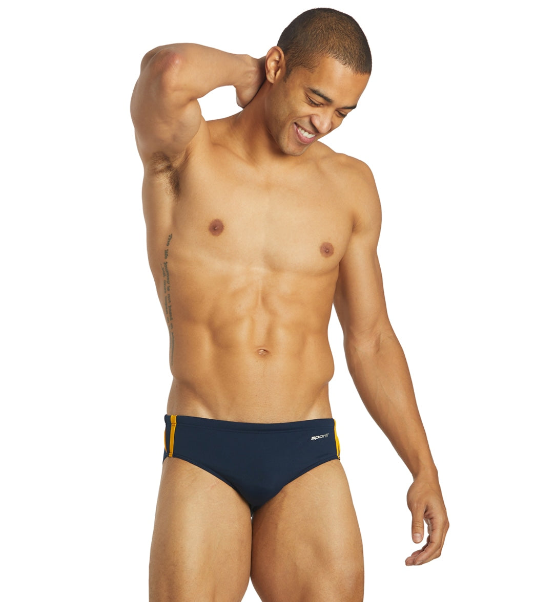 Sporti HydroLast Splice Brief Swimsuit (22-40) Navy/Gold