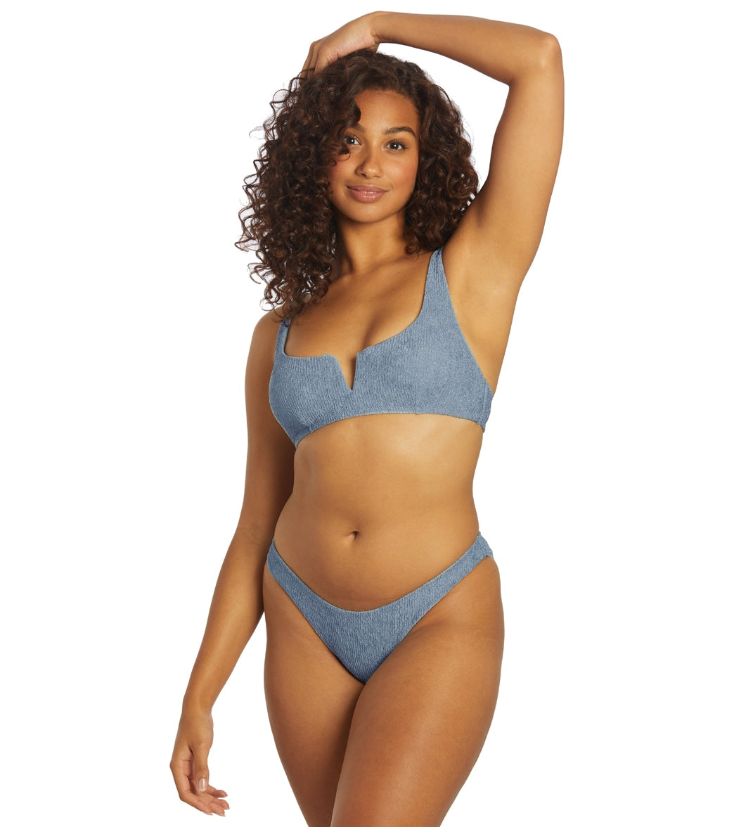 Sporti x Stef Corgel Playa Textured Sport Bikini Bottom Dusk Blue