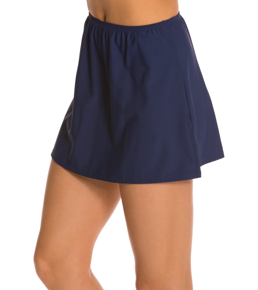 Topanga Solid Cover Up Skirt Navy