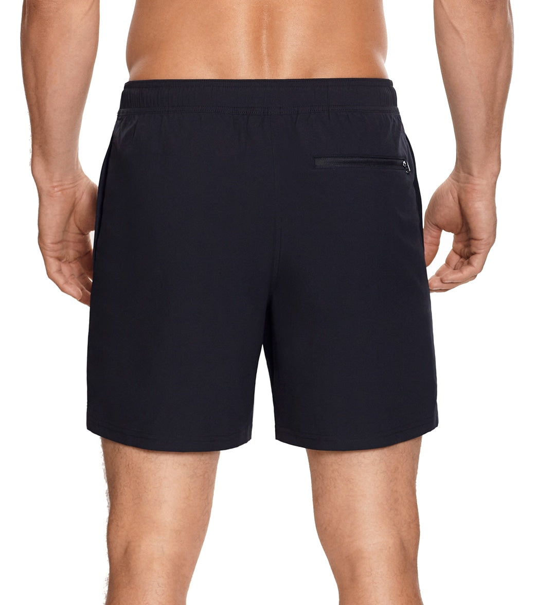 Reebok Men's Main Solid Black 7 Swim Trunks Black