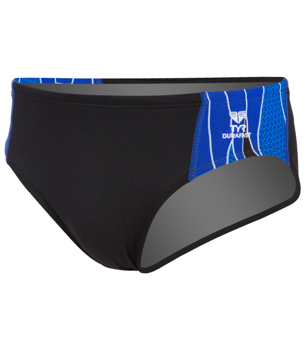 TYR Phoenix Splice Racer Brief Swimsuit Black/Blue