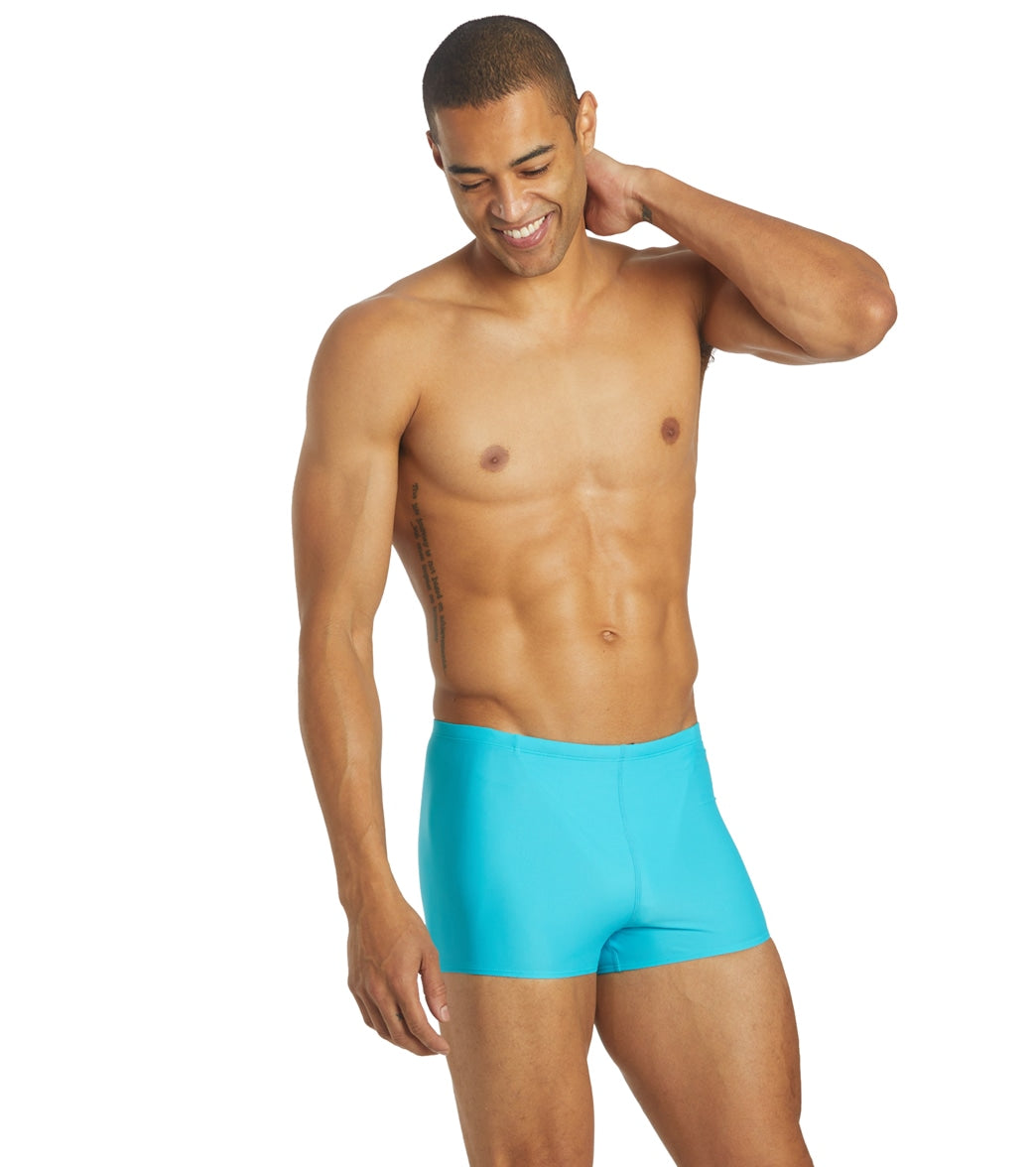 Sporti Solid Swim Square Leg Swimsuit (24-44) Turquoise