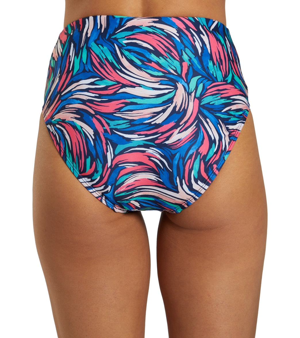 Dolfin Women's Aquashape Print High Waist Contemporary Bikini Bottom