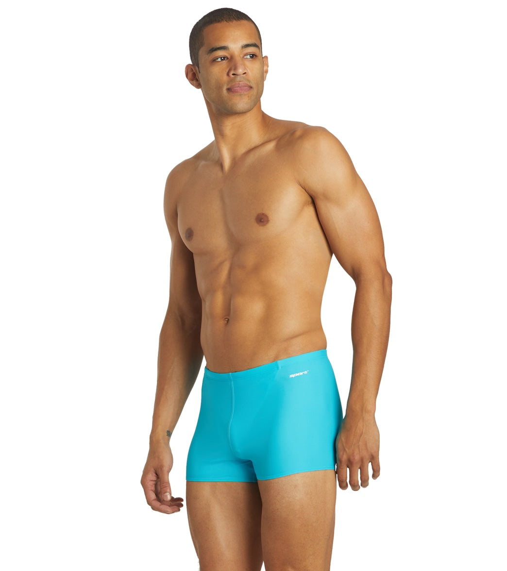 Sporti Solid Swim Square Leg Swimsuit (24-44) Turquoise