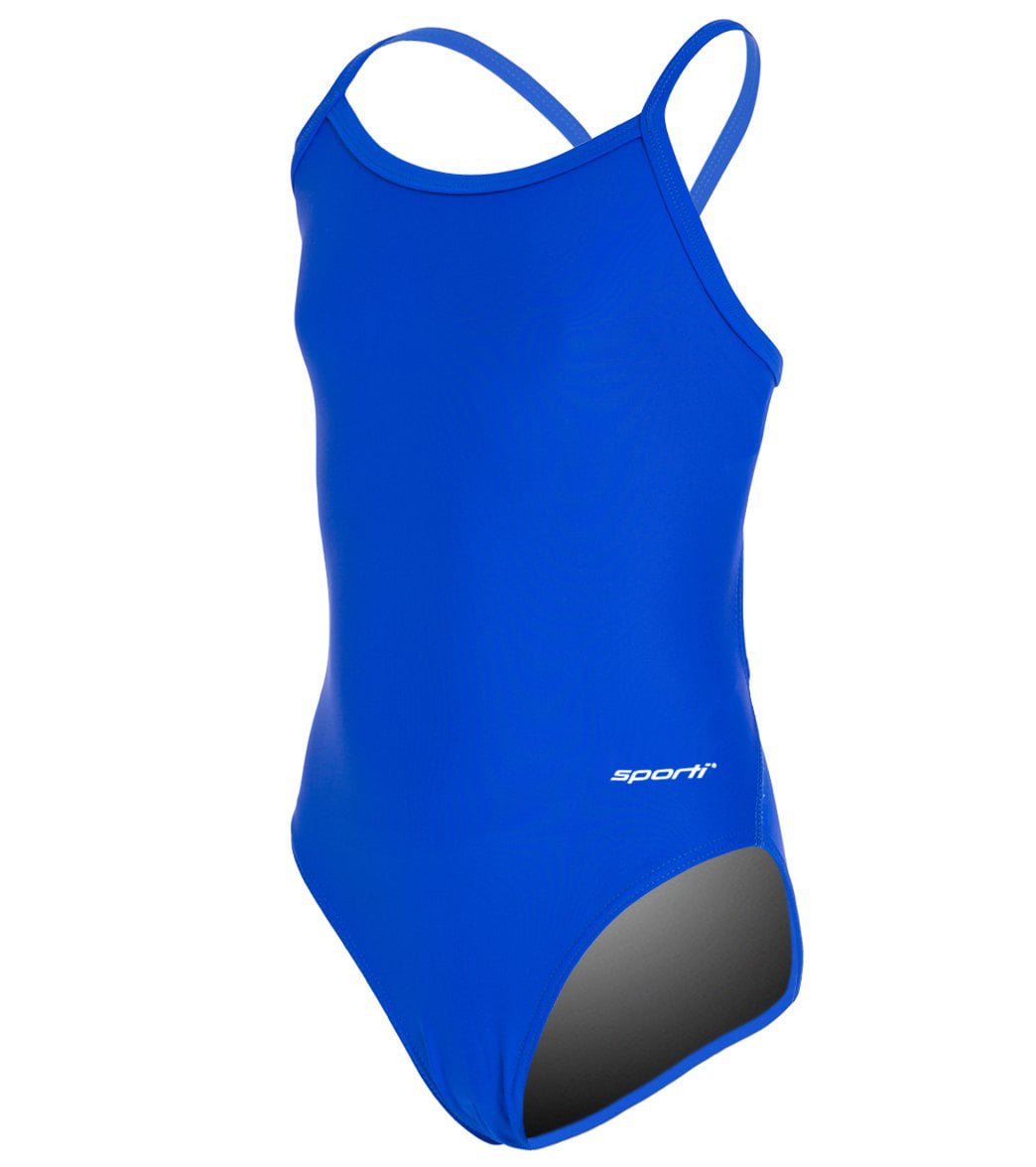 Sporti Solid Thin Strap One Piece Swimsuit Youth (22-28)