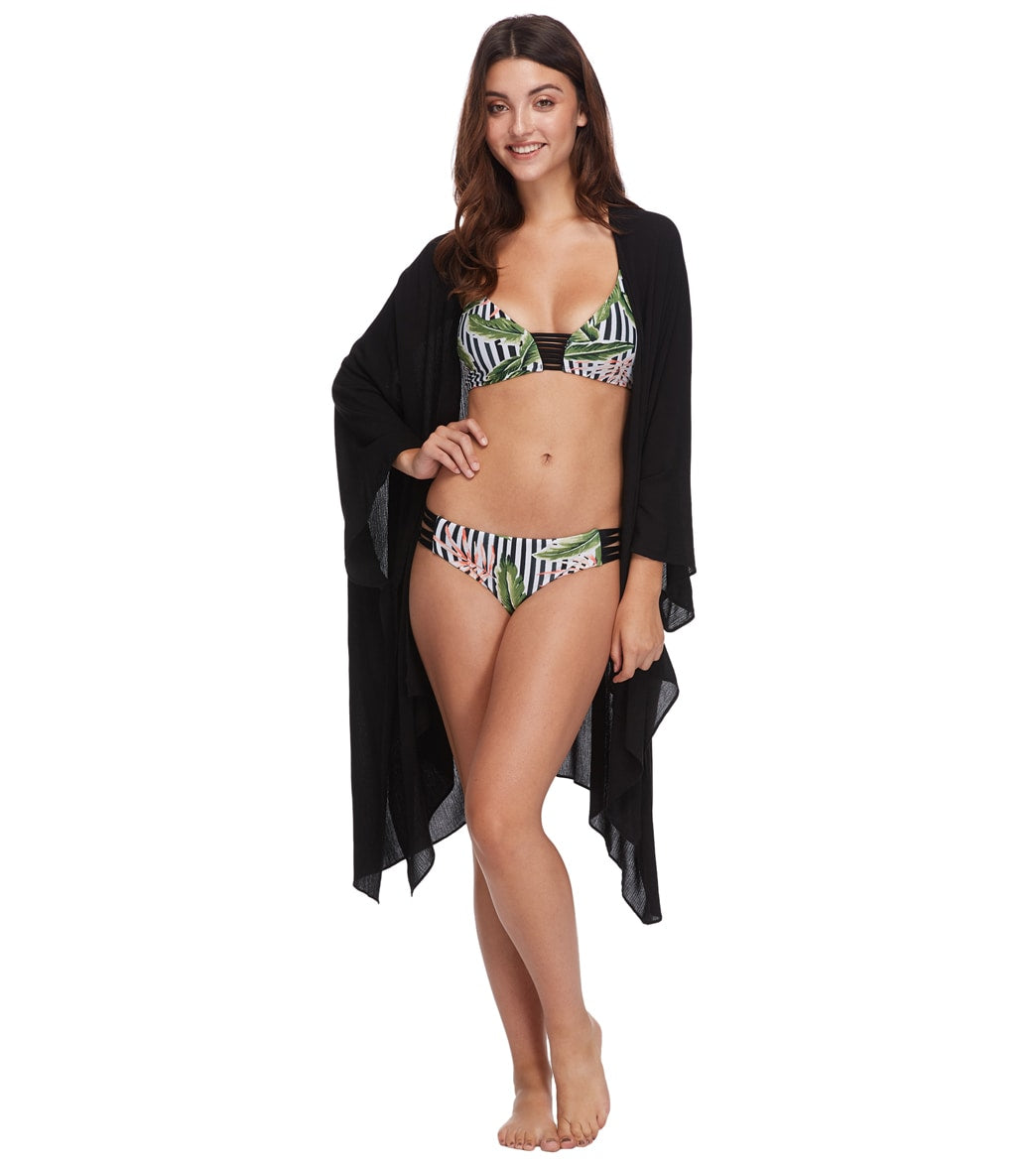 Body Glove Black & White Aubree Cover-Up Kimono Black