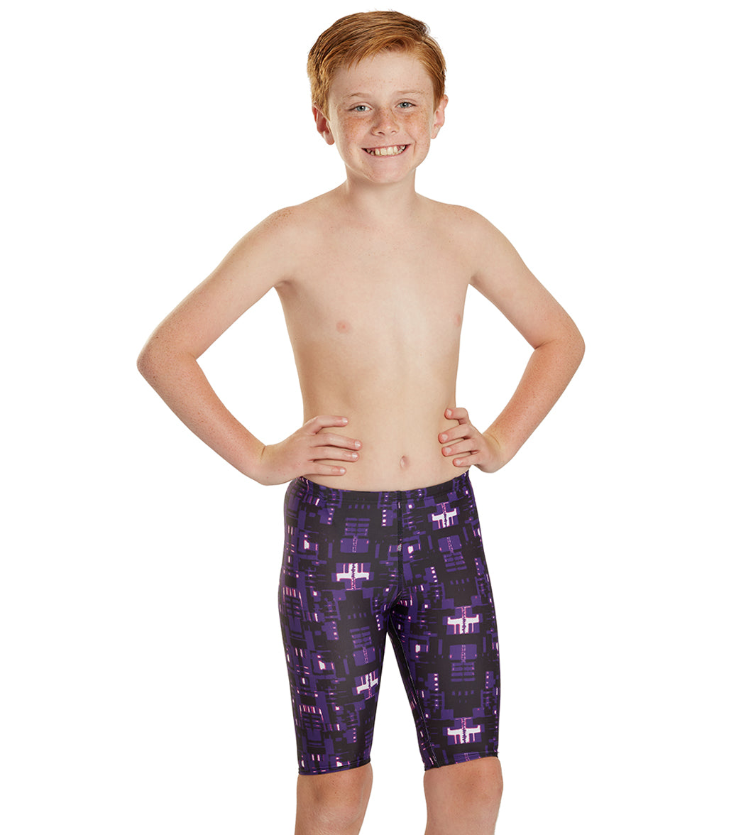 iSwim Varsity Blur Jammer Swimsuit Youth (22-28) Purple