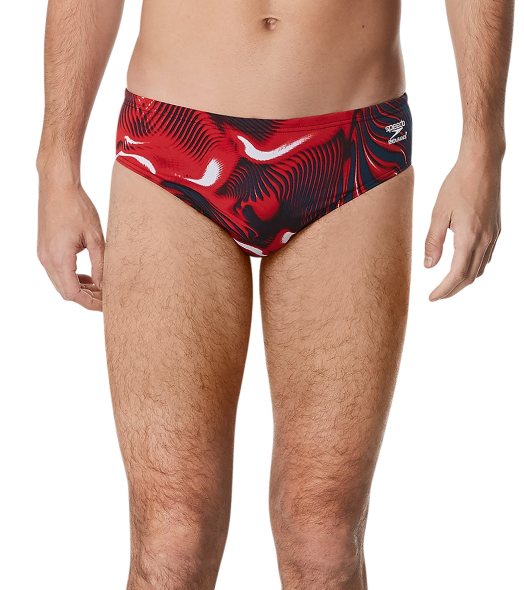 Speedo Men's Fusion Vibe Brief Swimsuit Red/White/Blue