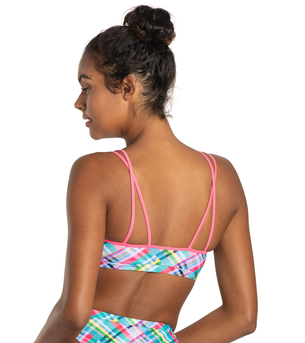 Sporti x Alex Walsh Madras Mania Tracy Double Strap Bikini Top