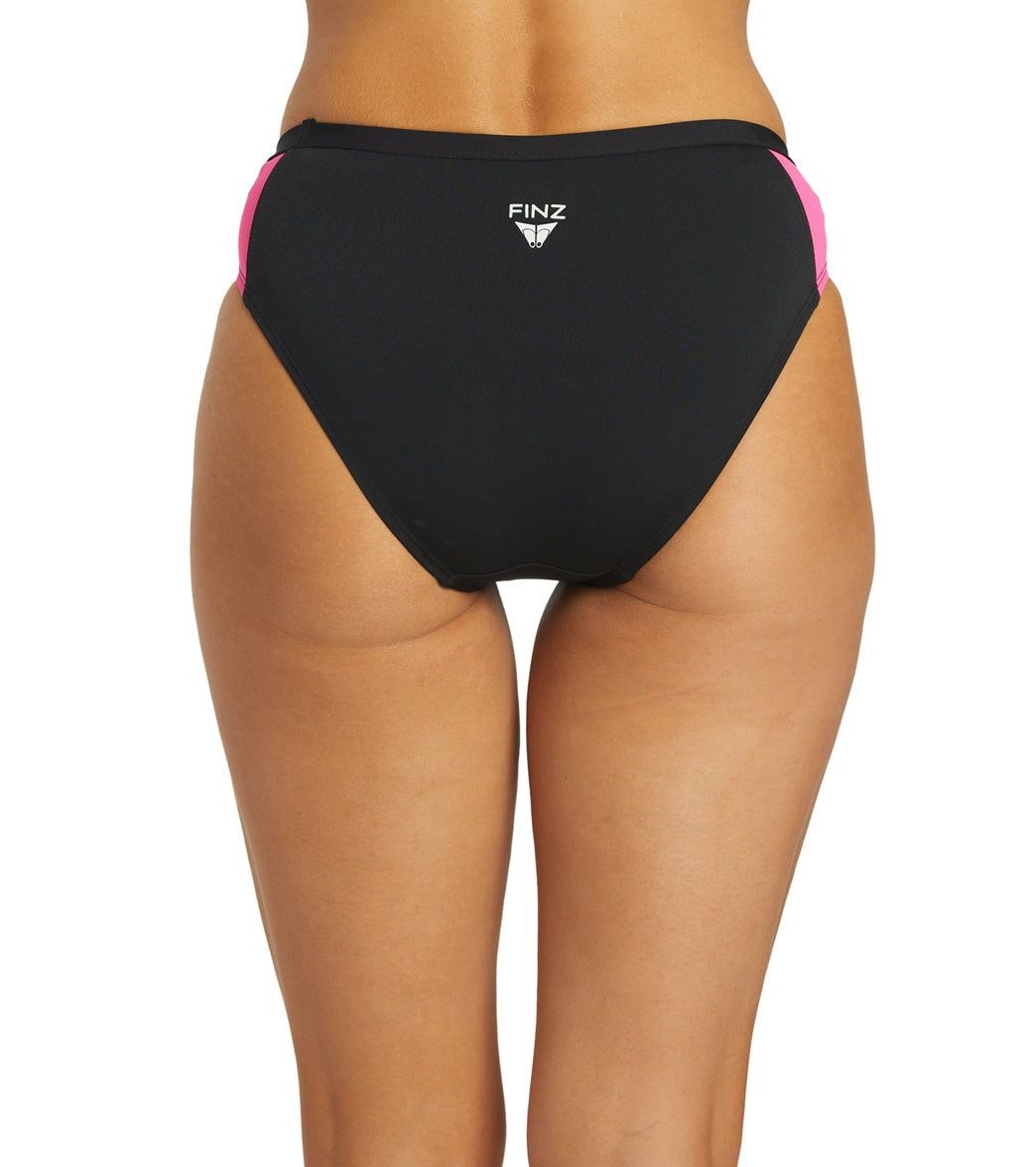 FINZ Women's Color Block Bikini Bottom Black/Pink