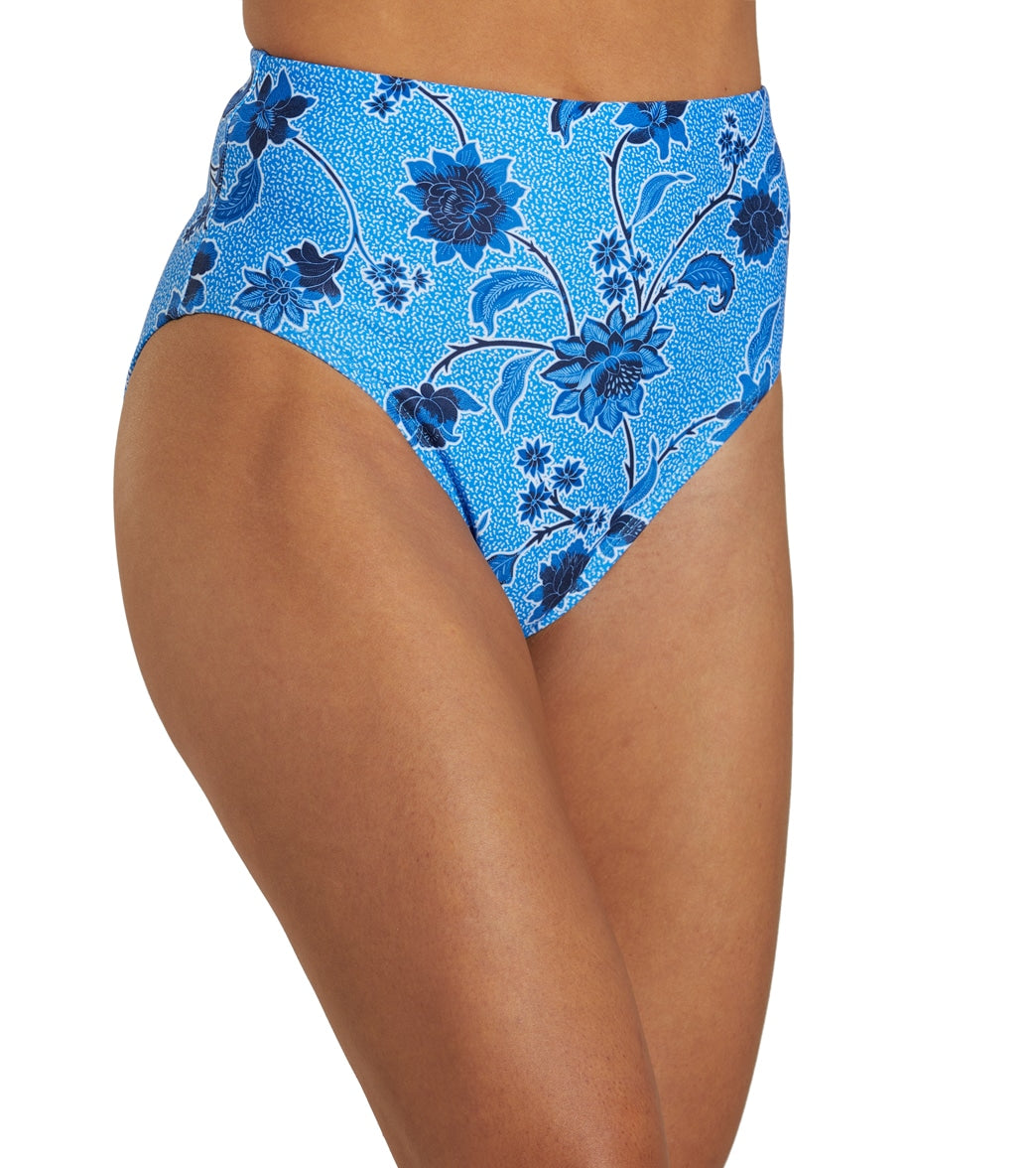 Dolfin Women's Aquashape Print High Waist Contemporary Bikini Bottom