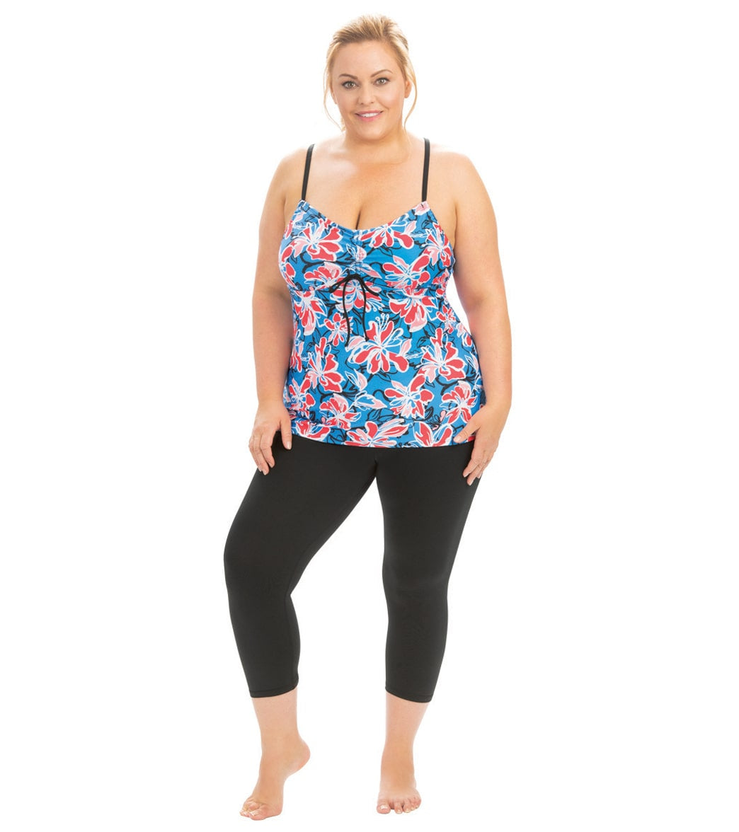 Dolfin Aquashape Women's Wildflowers Tie Front Tankini Top