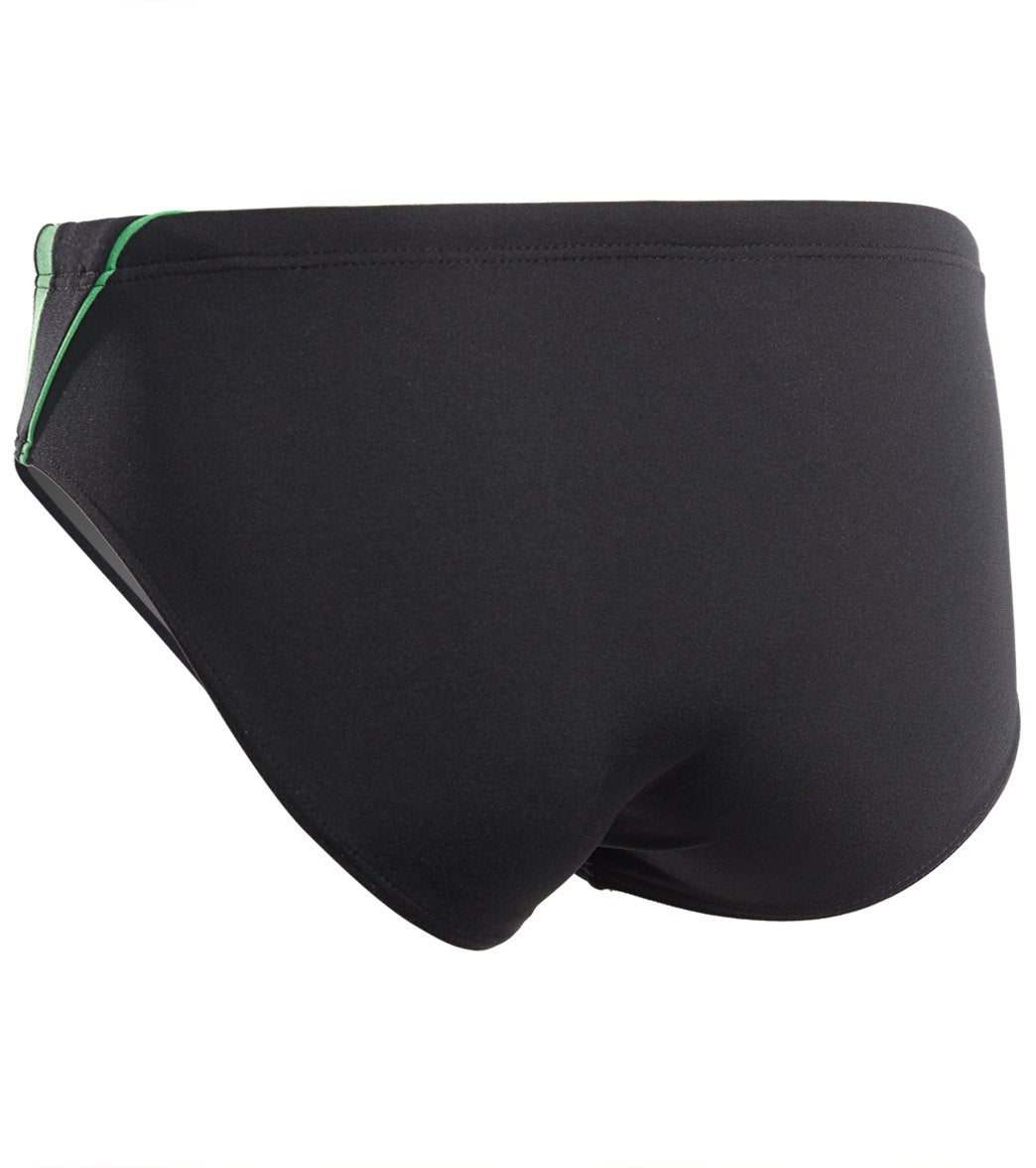 Sporti HydroLast Splice Brief Swimsuit Youth (22-28) Black/Kelly Green