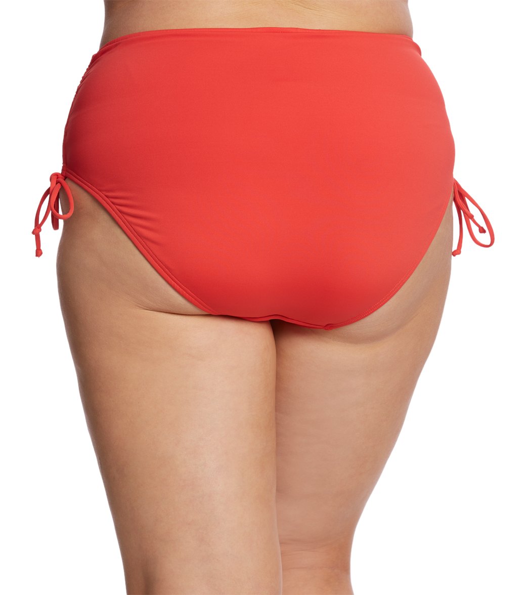 Beach House Plus Size Solid Hayden High Waisted Adjustable Side Bikini Bottom