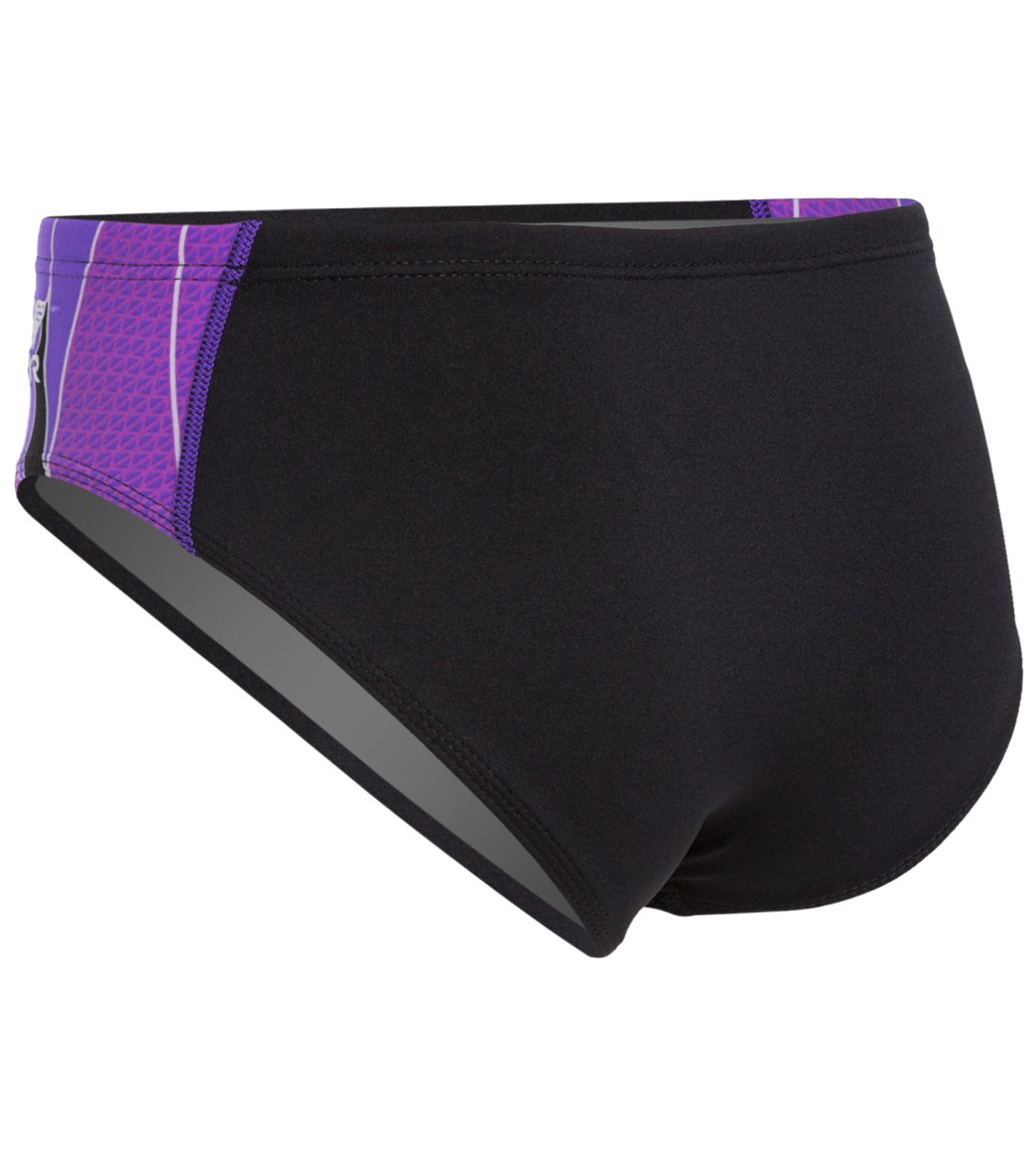 TYR Phoenix Splice Racer Brief Swimsuit Black/Purple