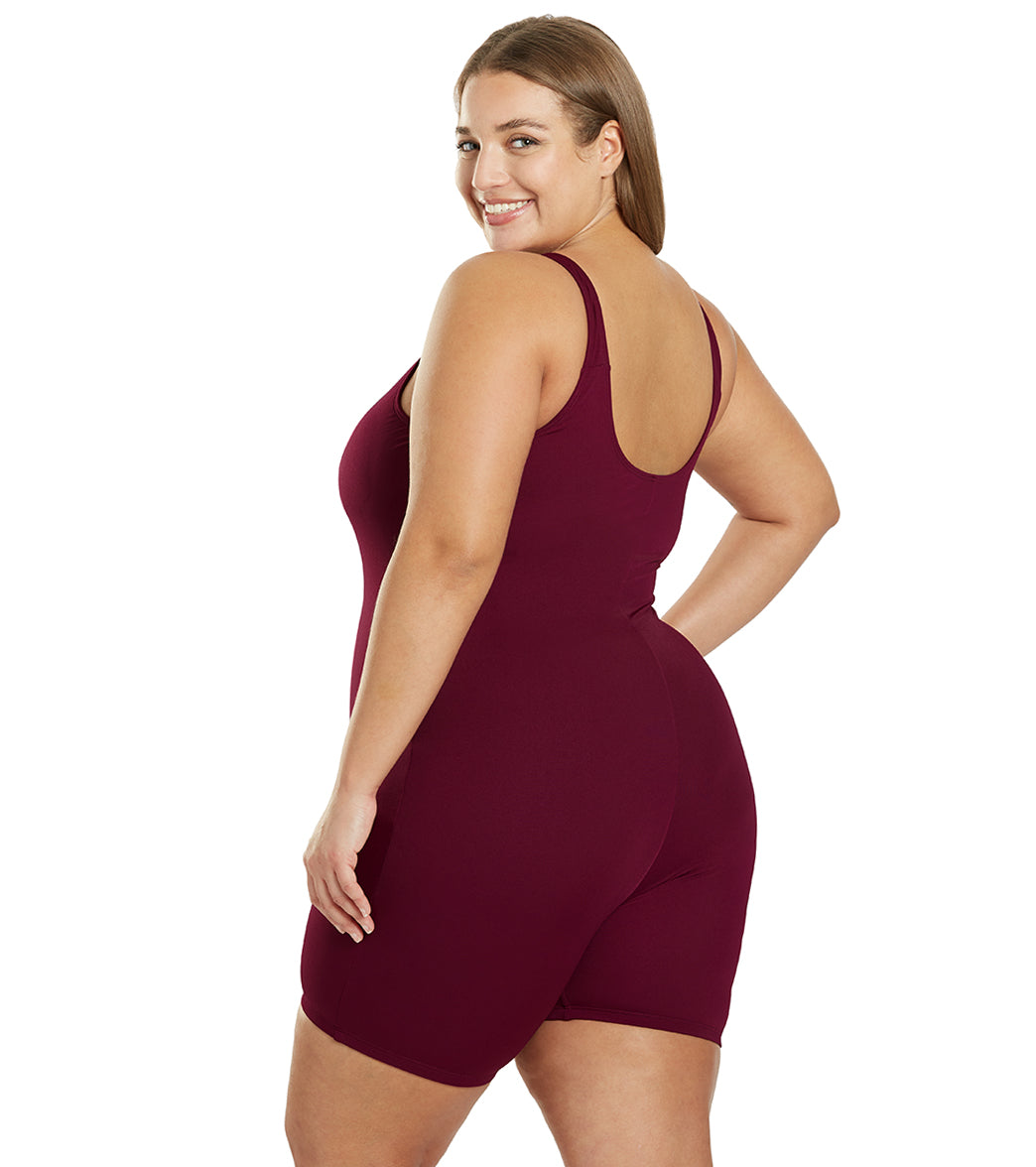 Sporti Plus Size HydroLast Chlorine Resistant Scoop Back Unitard One Piece Swimsuit