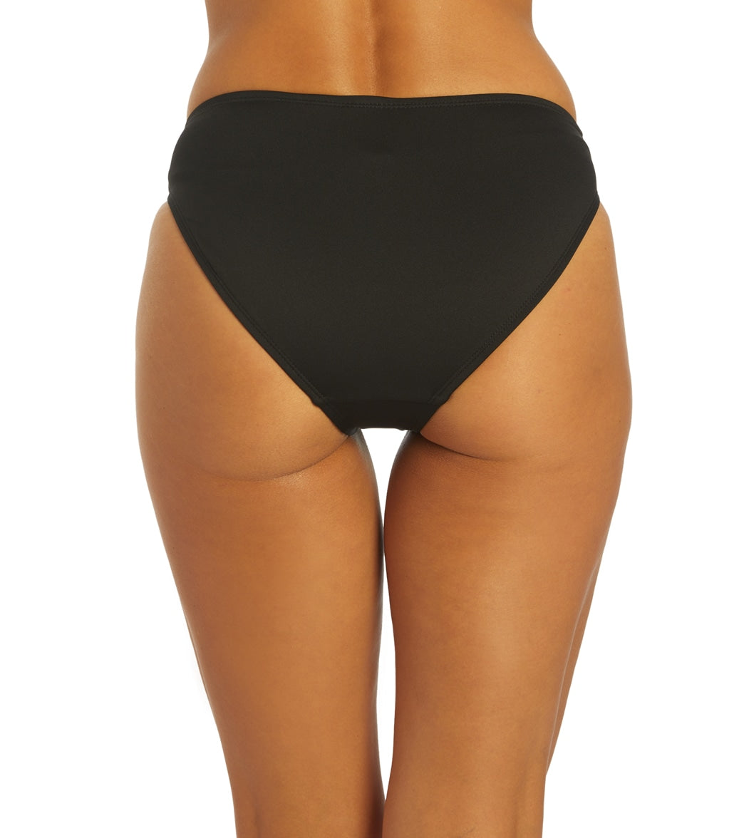 Dolfin Aquashape Women's Solid Contemporary Knot Front Bikini Bottom Black