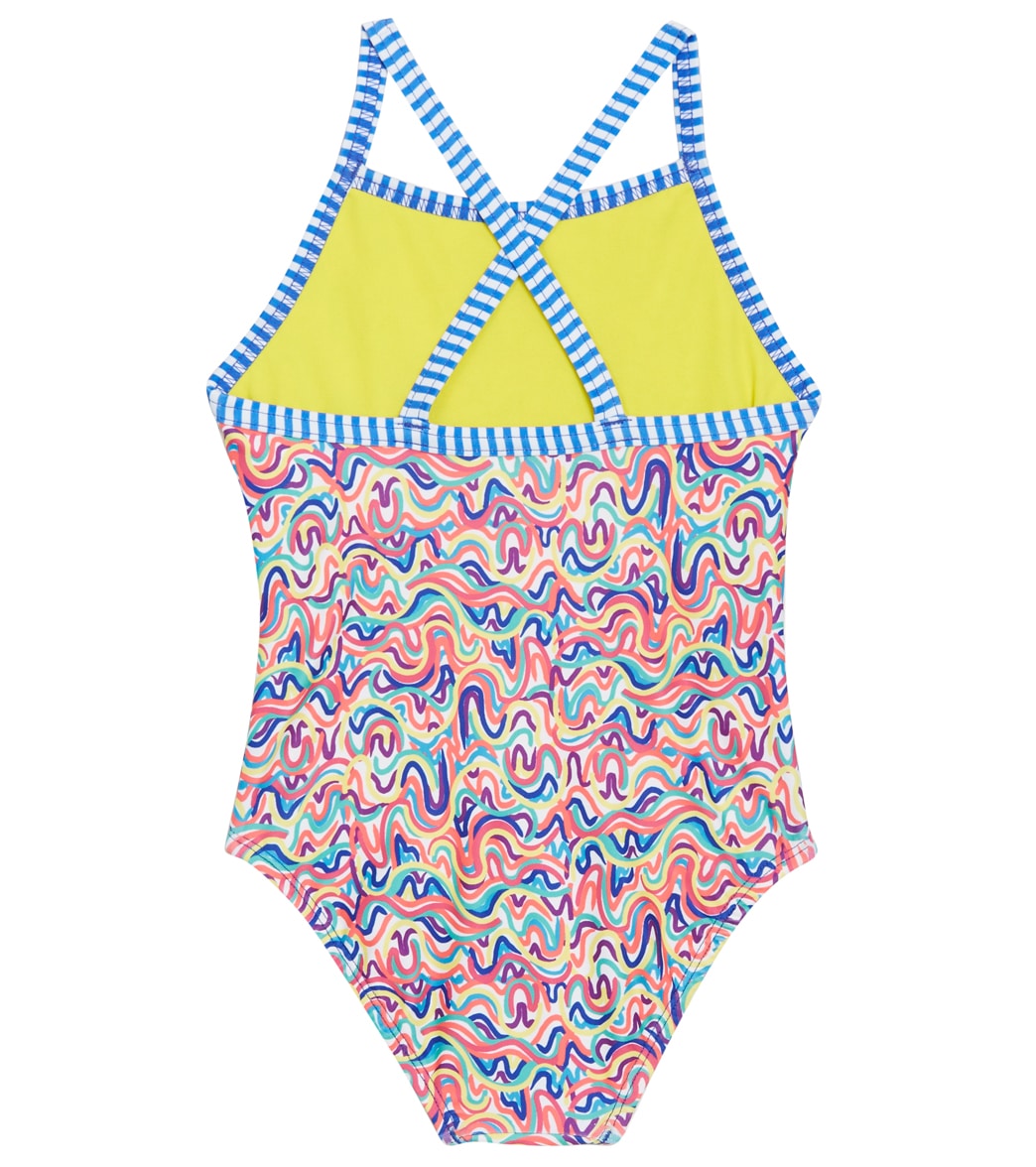 Dolfin Girls' Haze Printed One Piece Swimsuit (Big Kid)