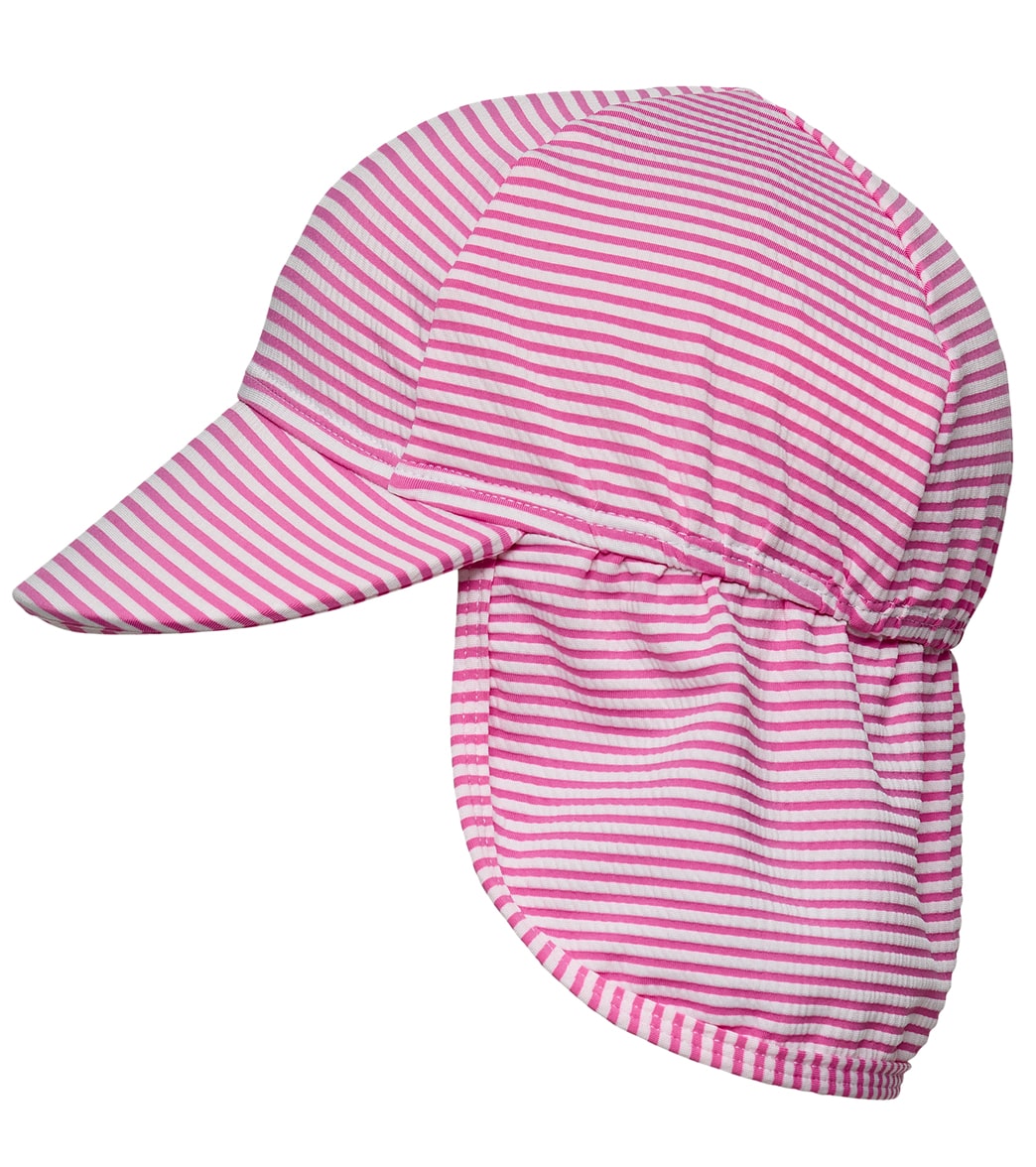 Snapper Rock Girls' Raspberry Stripe Floating Flap Hat