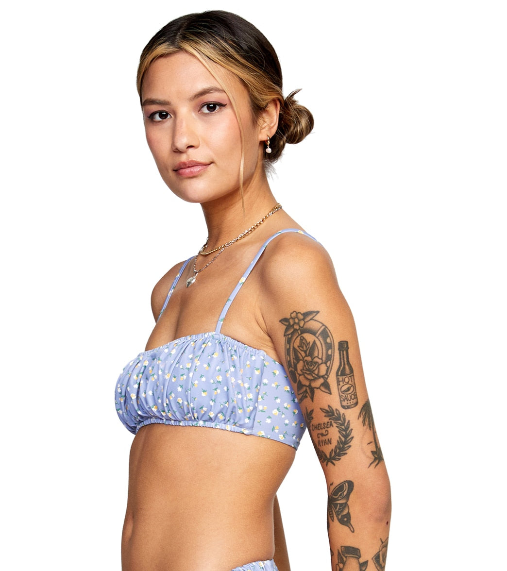 RVCA Women's Millie Bandeau Bikini Top Grey Purple