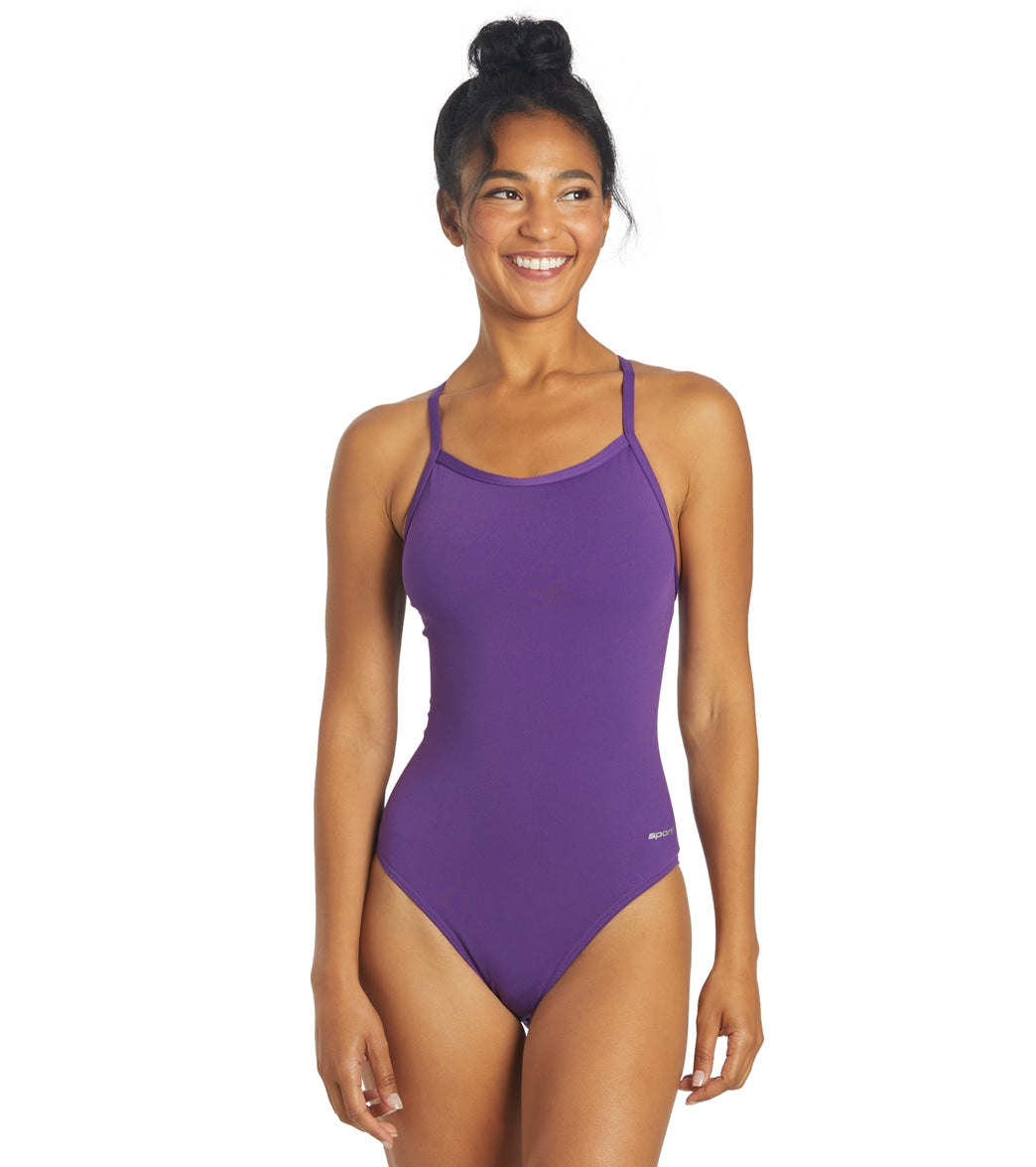 Sporti HydroLast Solid Thin Strap One Piece Swimsuit (22-44)