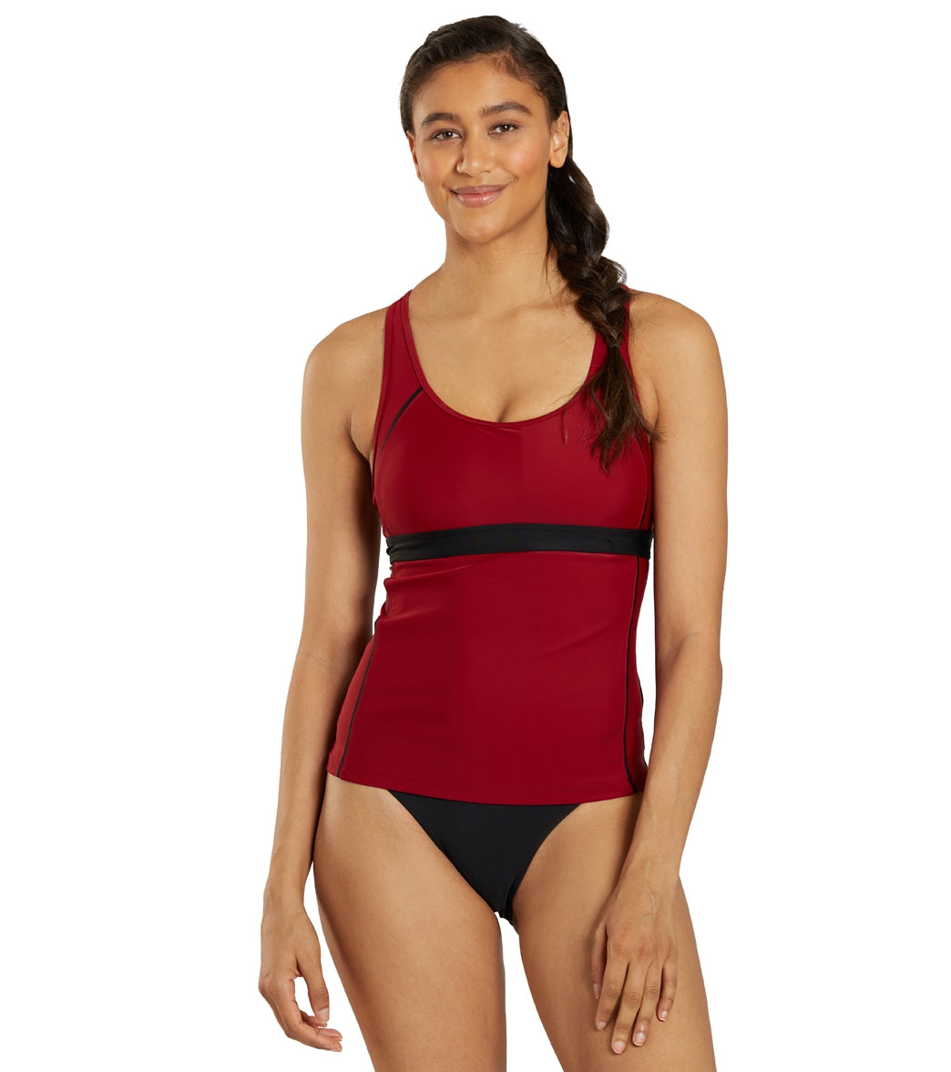 Sporti Active Racerback Solid Tankini Top