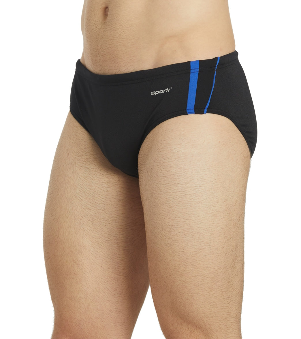 Sporti HydroLast Splice Brief Swimsuit (22-40) Black/Royal