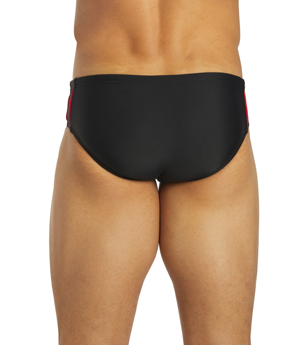 Sporti Piped Splice Brief Swimsuit (22-40) Black/Red