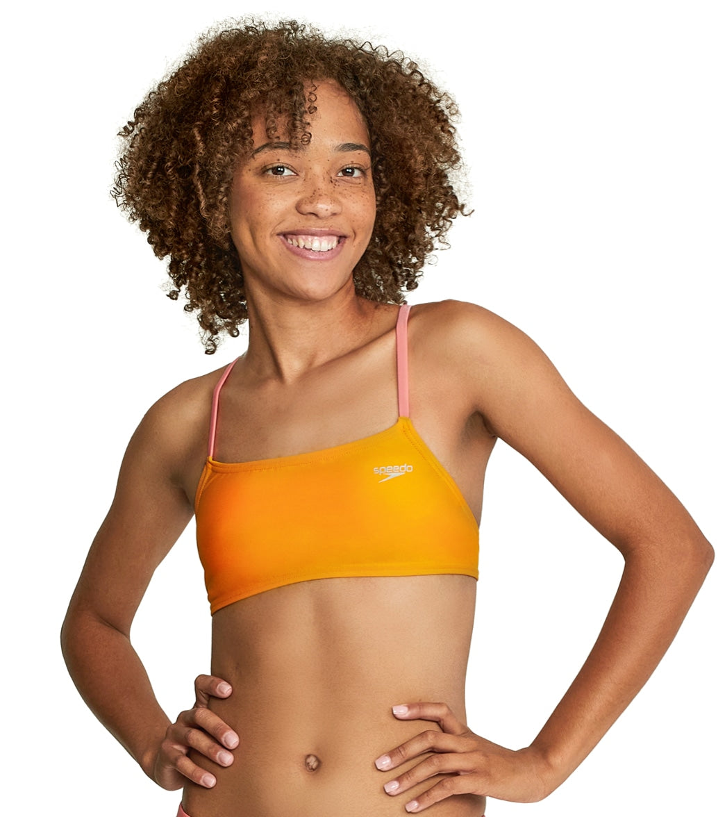 Speedo Women's Solid Strappy Fixed Back Bikini Top