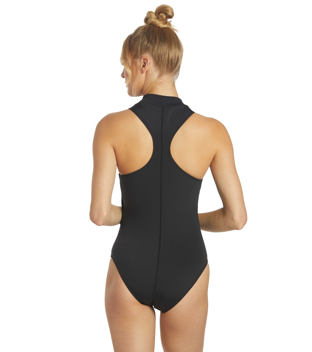 Sporti Active Solid One Piece Zip Front Scuba Swimsuit